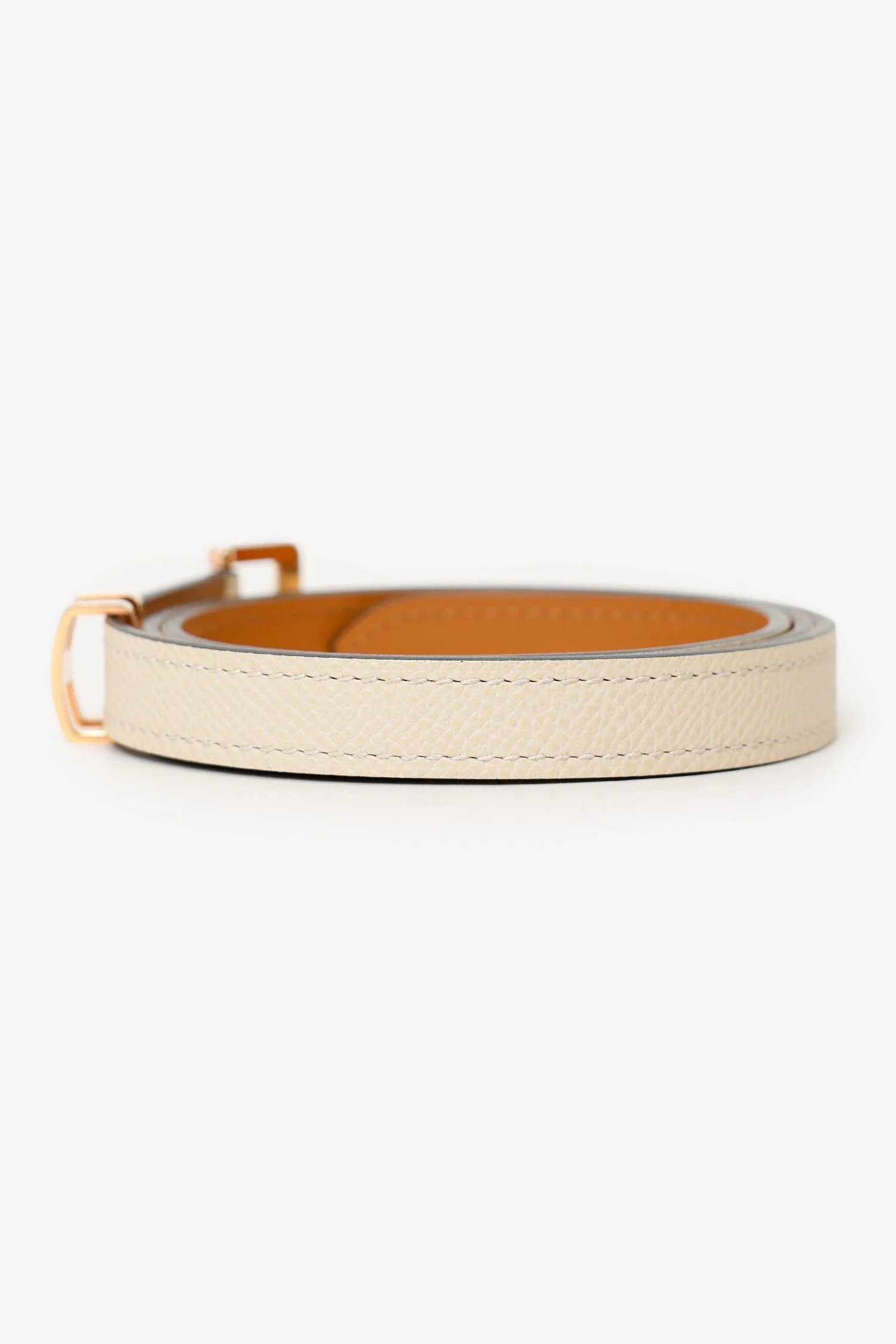 Hermes Ivory Leather H Pop Belt Size 70 - Image 4