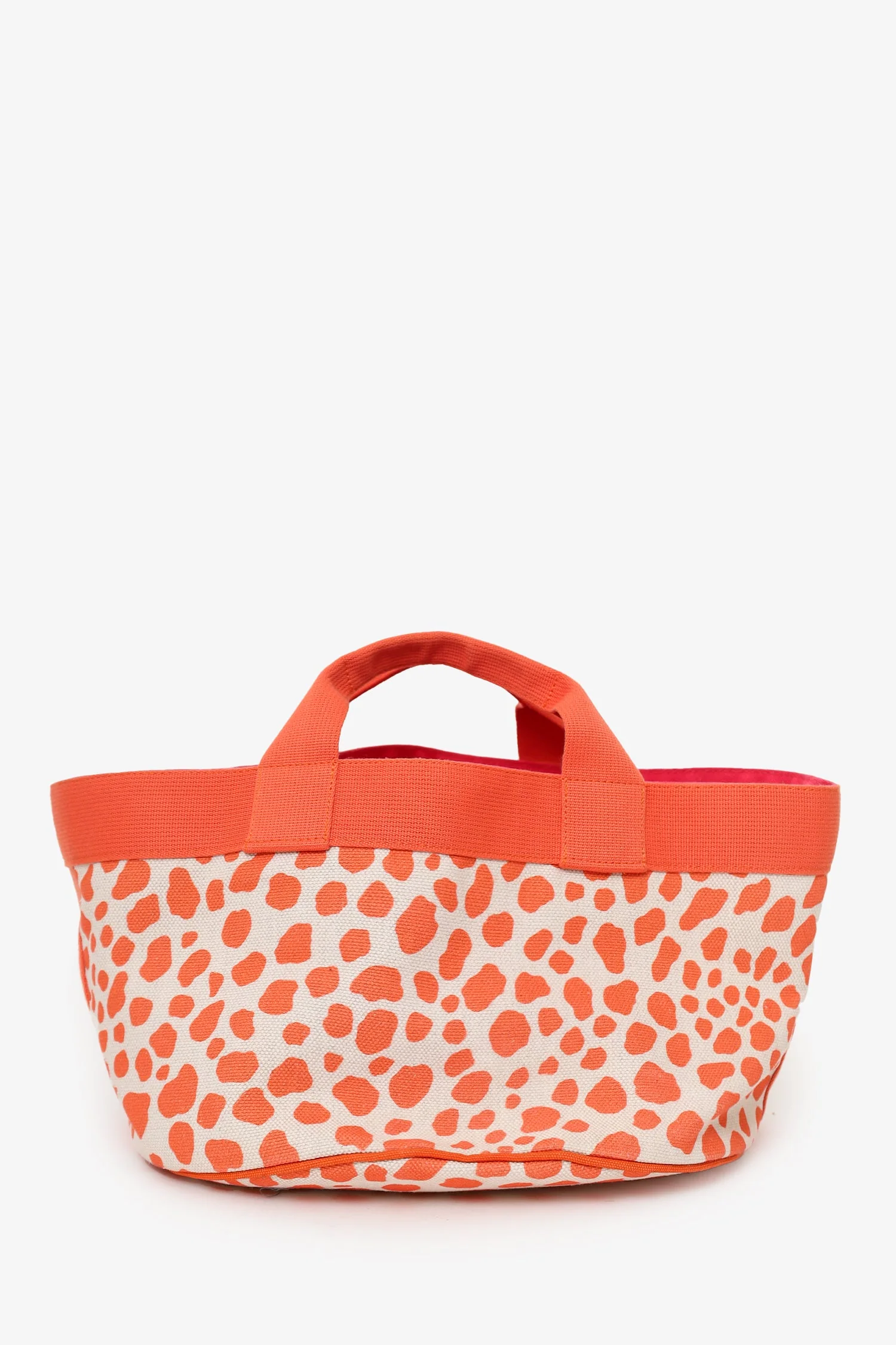 Hermes Kids Line Orange Canvas Animal Print Tote With Pouch - Image 3