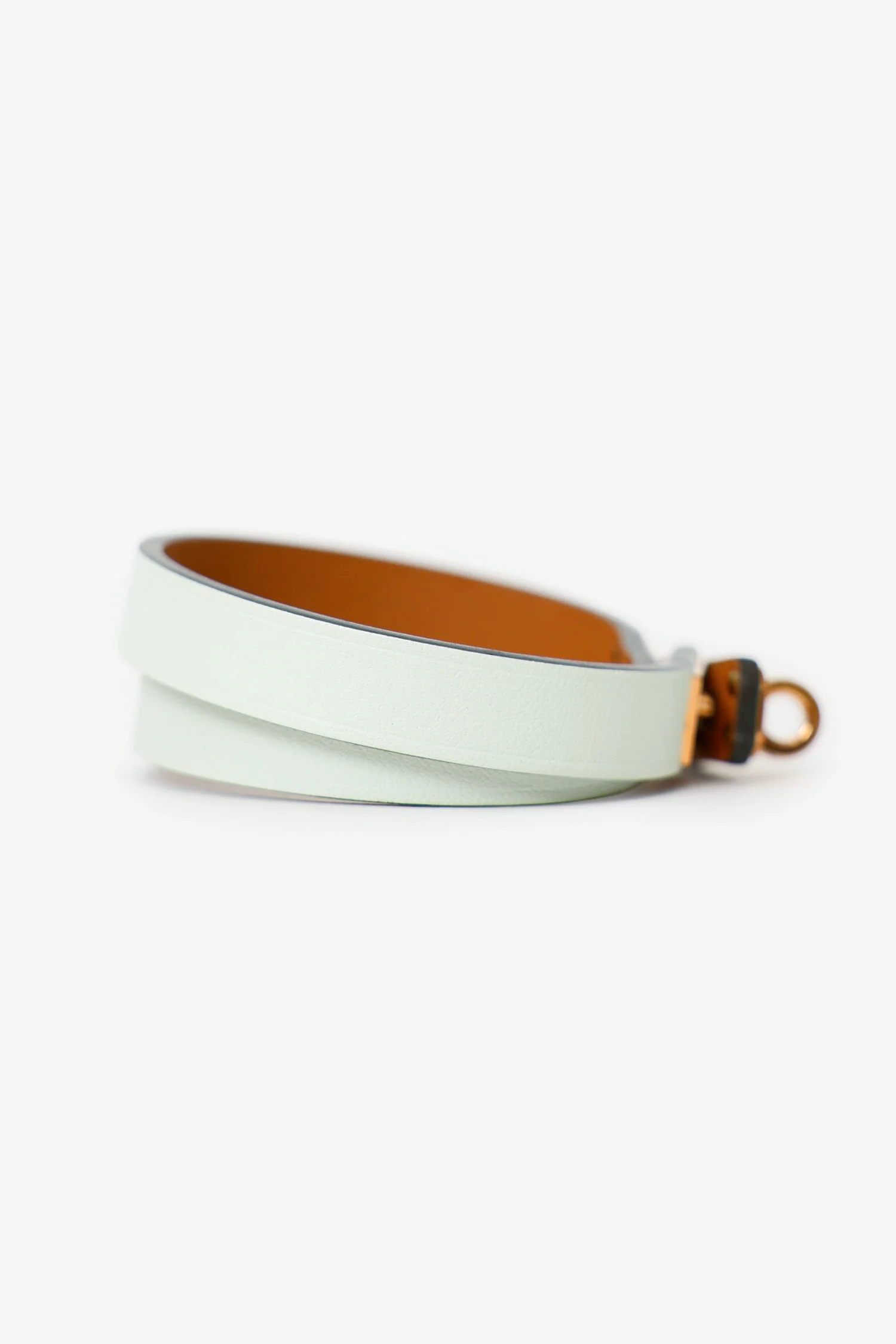 Hermès Light Green Leather Kelly Double Tour Bracelet - Image 4