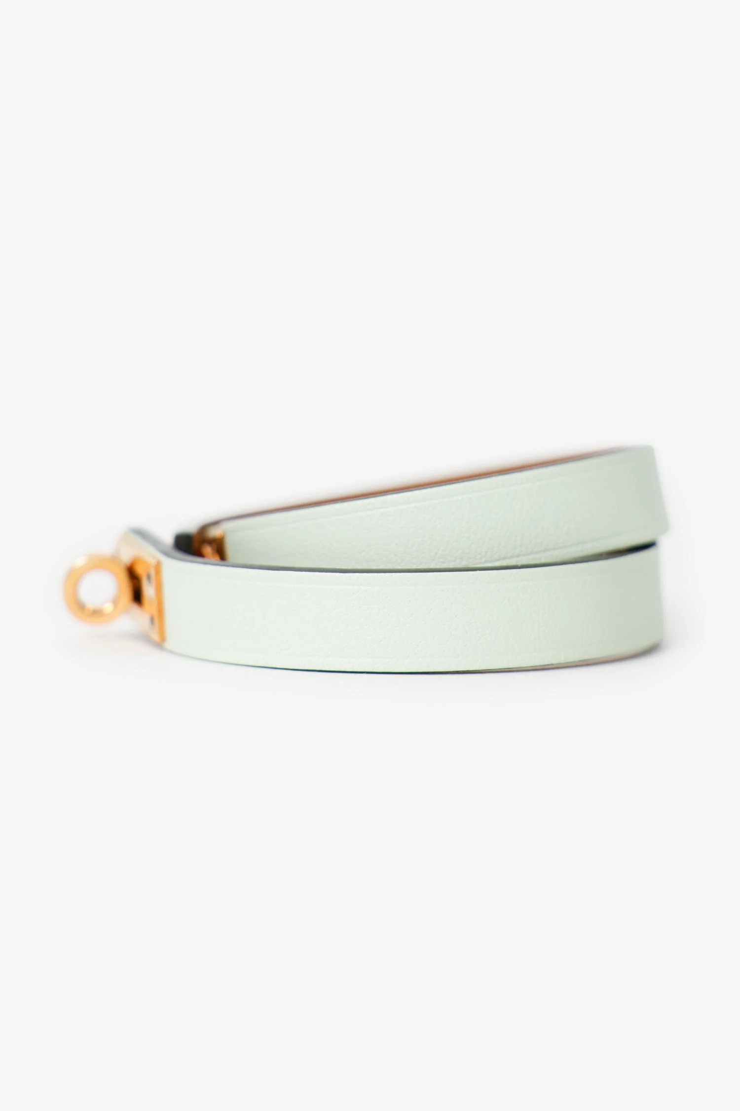 Hermès Light Green Leather Kelly Double Tour Bracelet - Image 5
