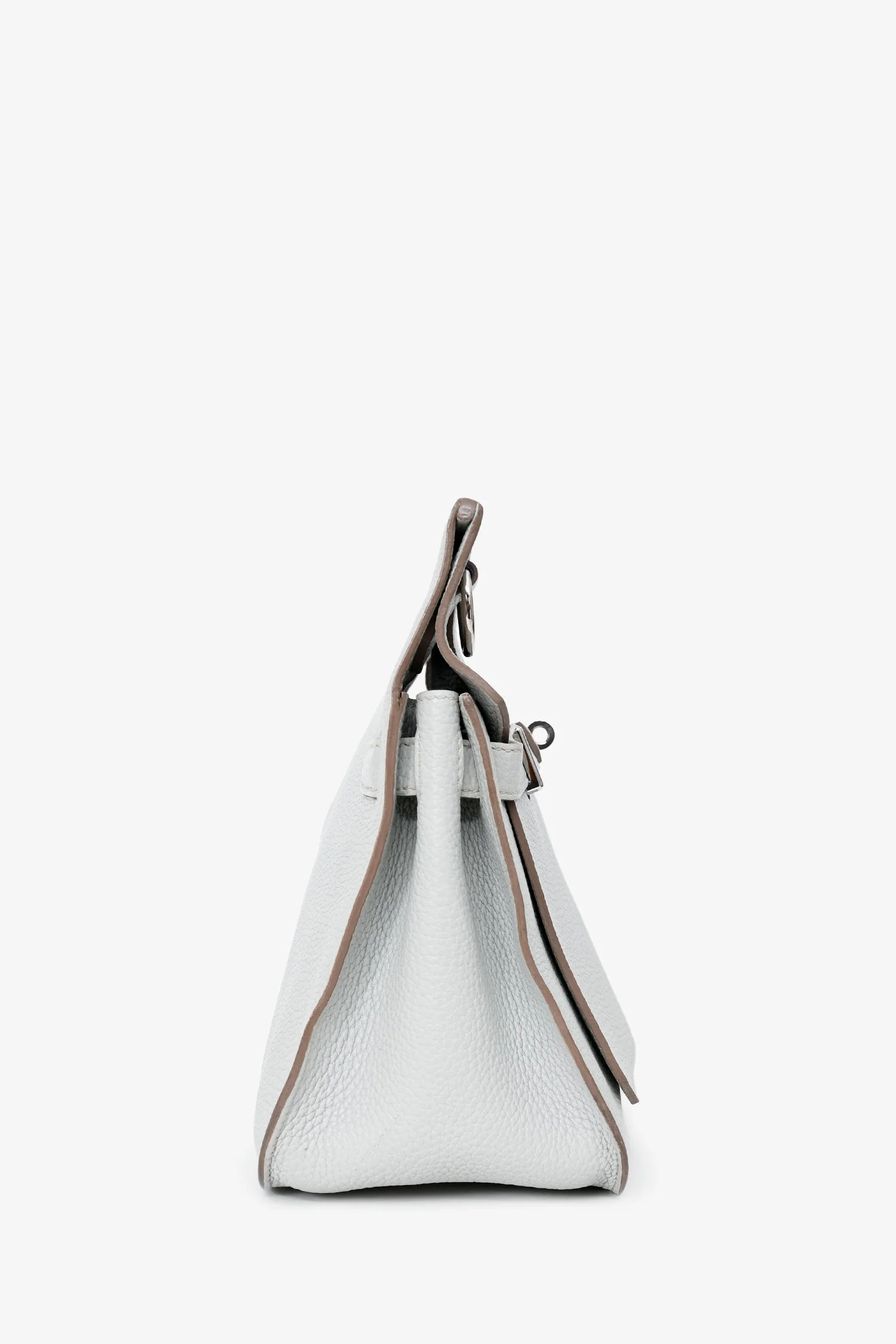 Hermes Light Grey Clemence Leather Jypsiere 28 - Image 3