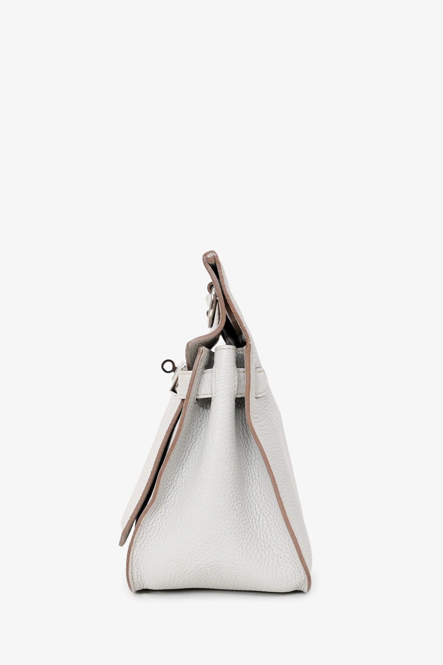 Hermes Light Grey Clemence Leather Jypsiere 28 - Image 4