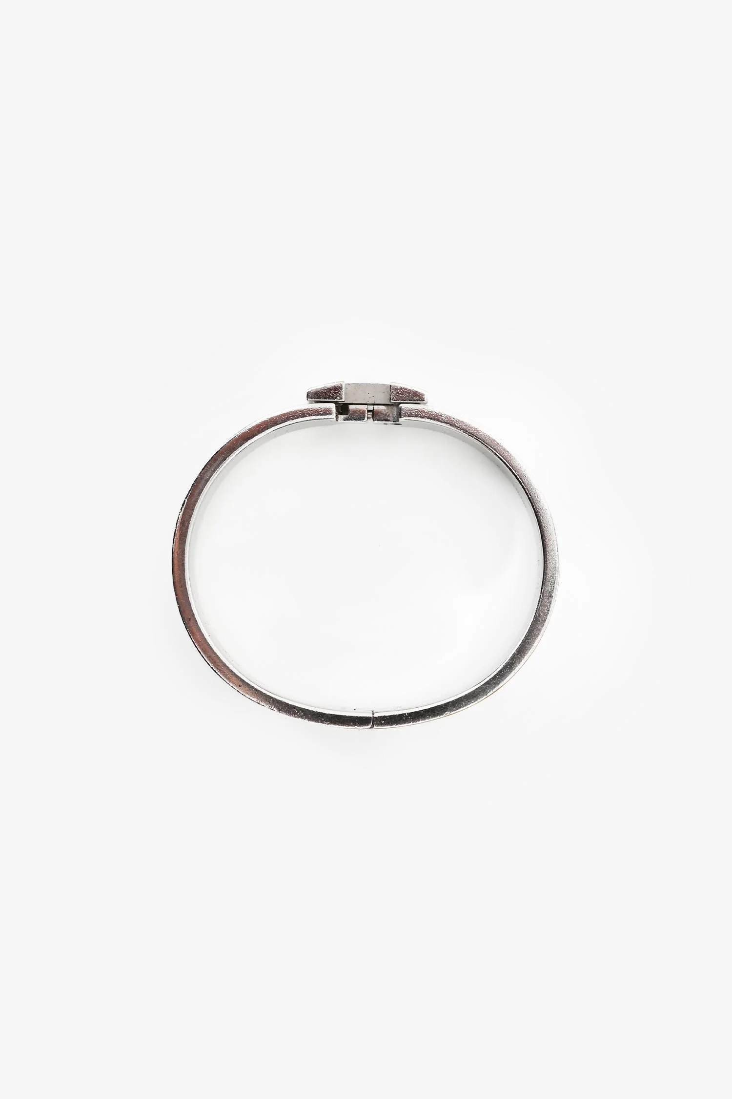 Hermès Light Pink Enamel Palladium Plated Clic H Narrow Bracelet - Image 5