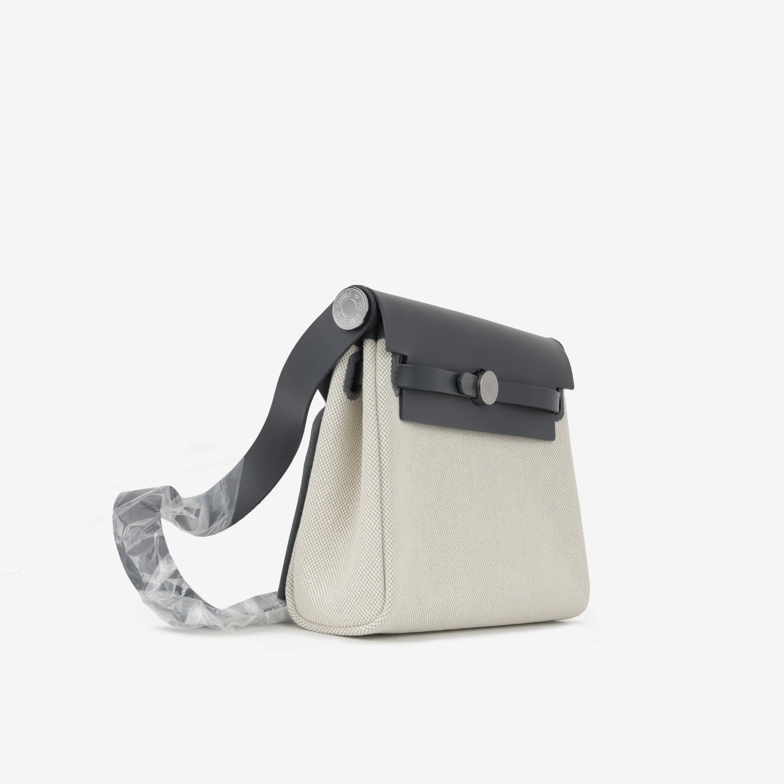 Hermès Mini Herbag 20 - Ecru / Bleu Glacier Canvas / Ardoise hunter | Palladium Hardware - Image 2