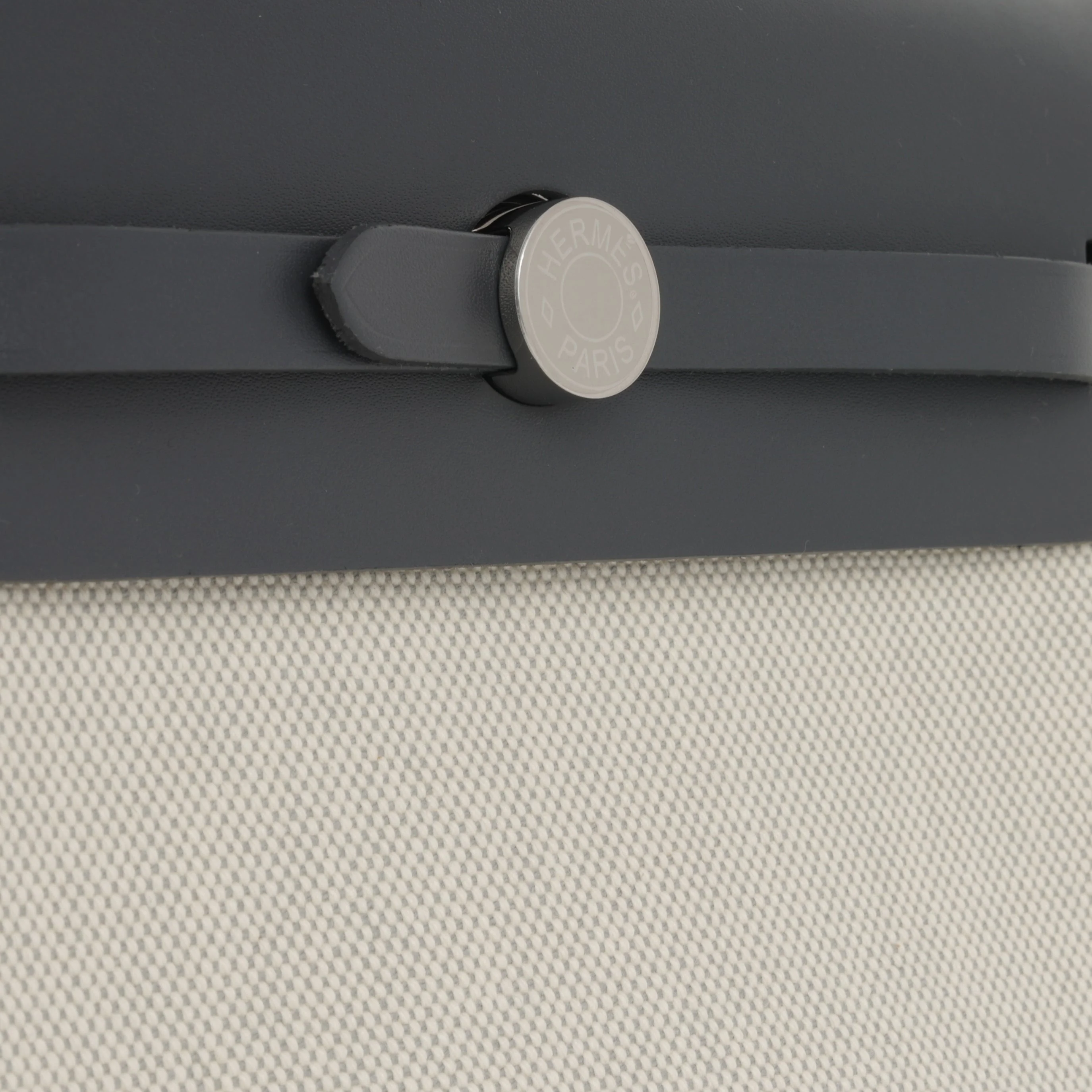 Hermès Mini Herbag 20 - Ecru / Bleu Glacier Canvas / Ardoise hunter | Palladium Hardware - Image 5