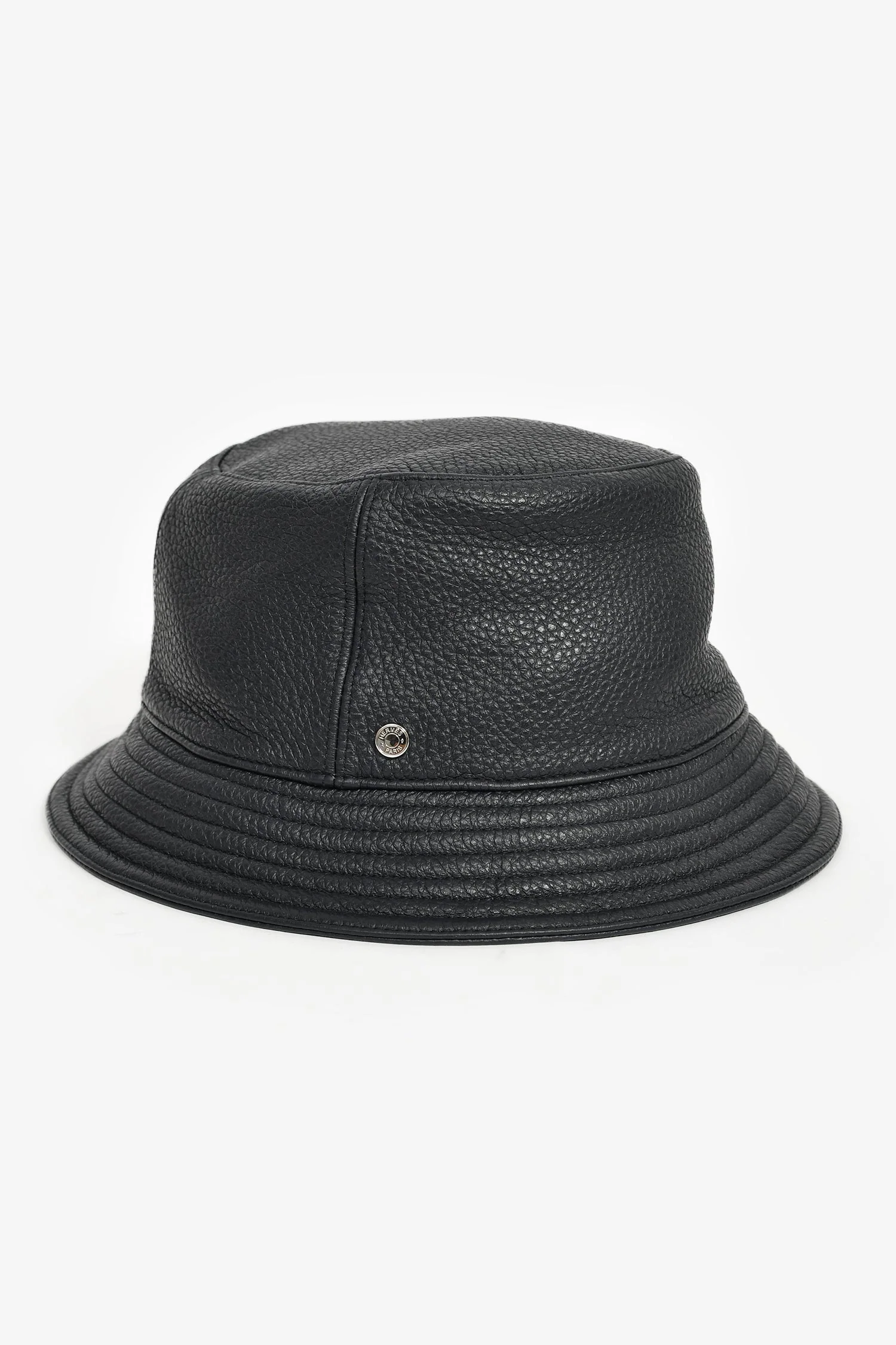 Hermès Navy Leather Bucket Hat - Image 2