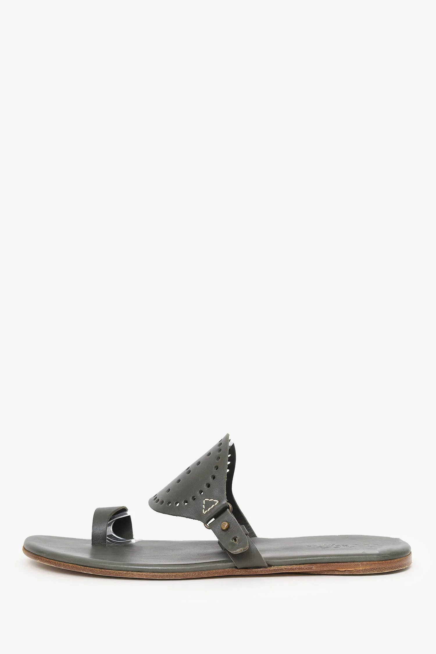 Hermès Olive Leather Hera Sandals Size 42.5 - Image 5
