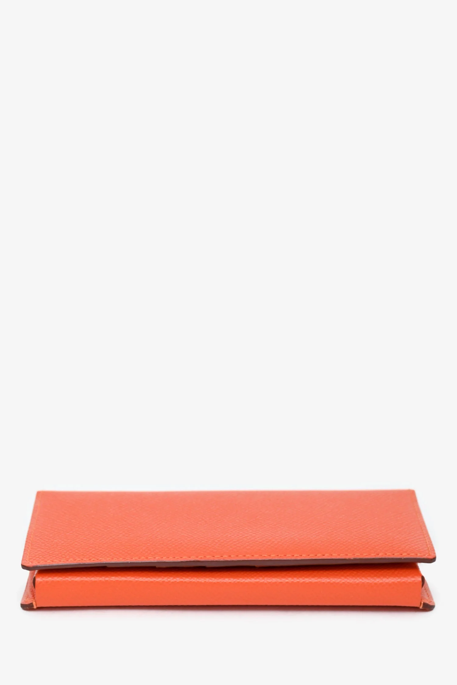 Hermès Orange Epsom Leather Long Bi-Fold Wallet - Image 4