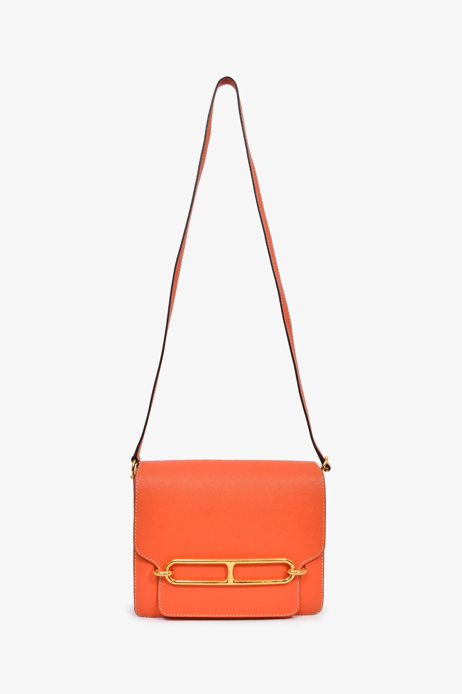 Hermès Orange Evercolour Leather 'Sac Roulis' 23 Crossbody - Image 7