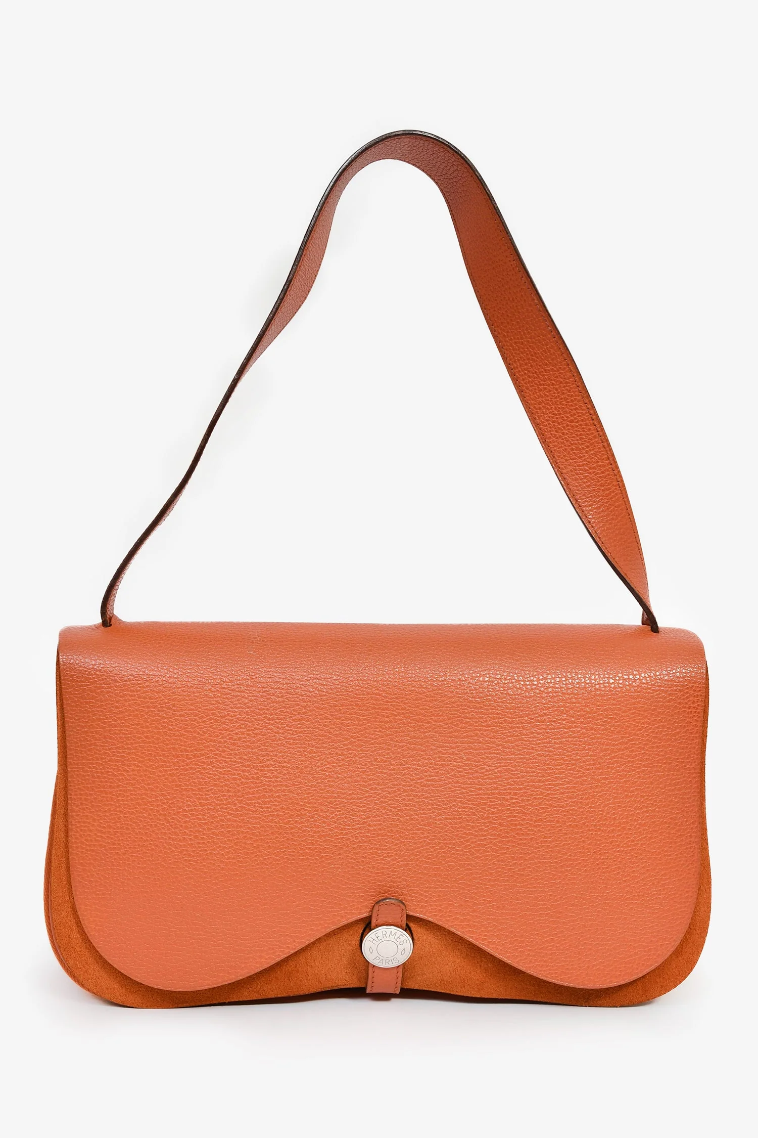 Hermès Orange Leather/Suede 'Colorado' MM Shoulder Bag - Image 7