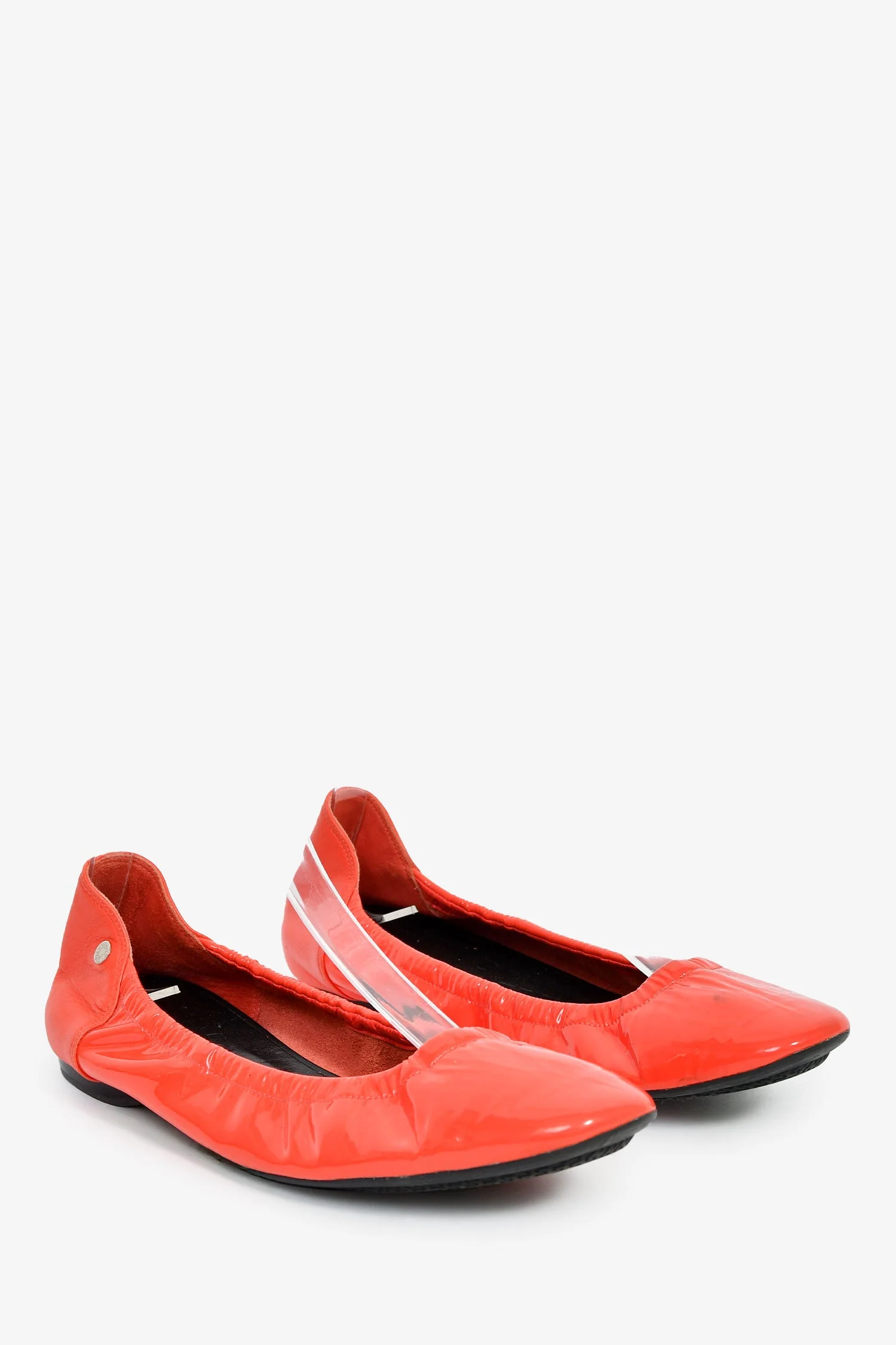 Hermes Orange Patent Ballet Flats Size 36.5 - Image 2