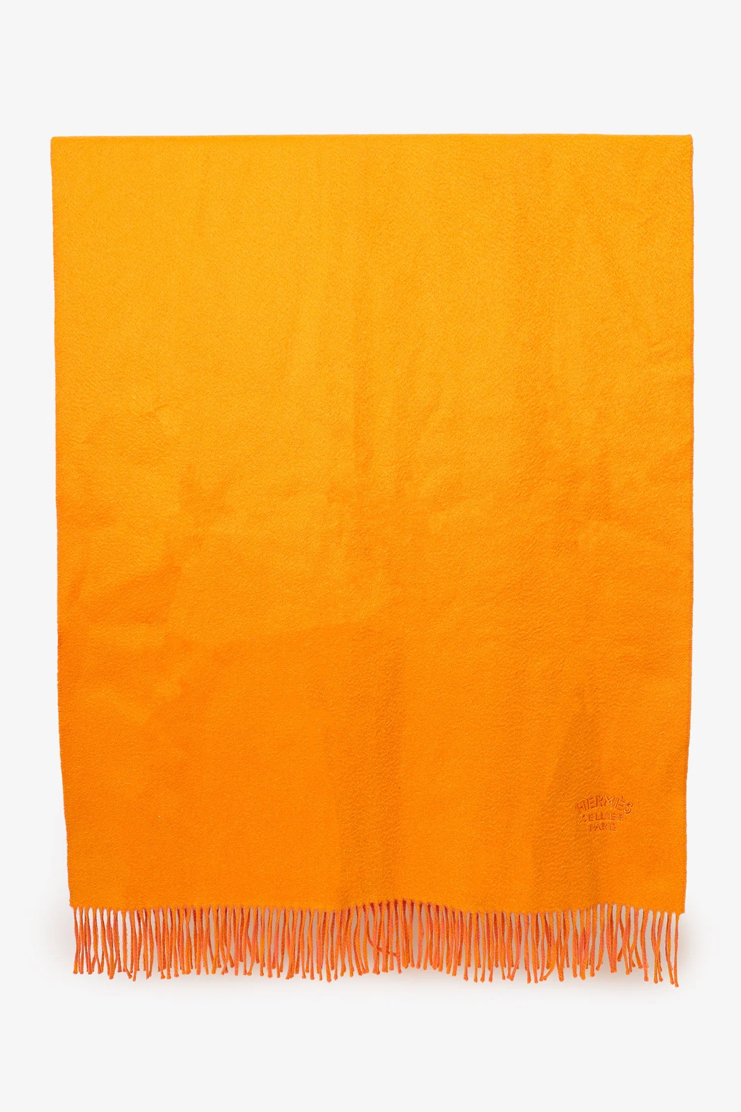 Hermés Orange/Pink Cashmere Double Face Stole - Image 4