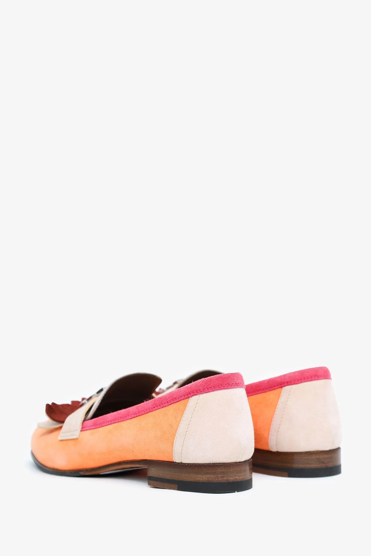 Hermès Orange/Pink Suede 'Royal' Loafers Size 36 - Image 4