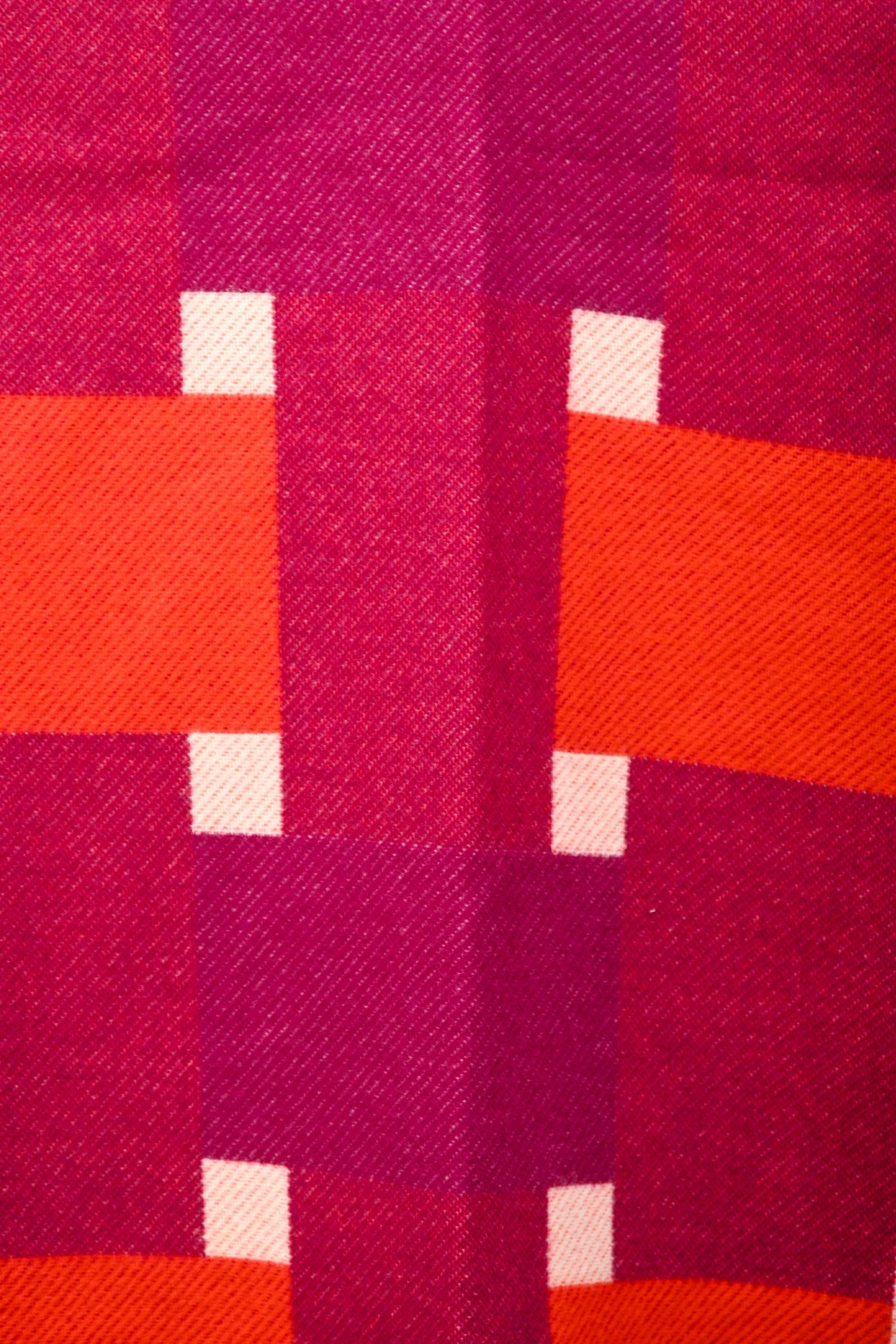 Hermès Orange/Purple Wool/Cashmere Colour Block Blanket - Image 3