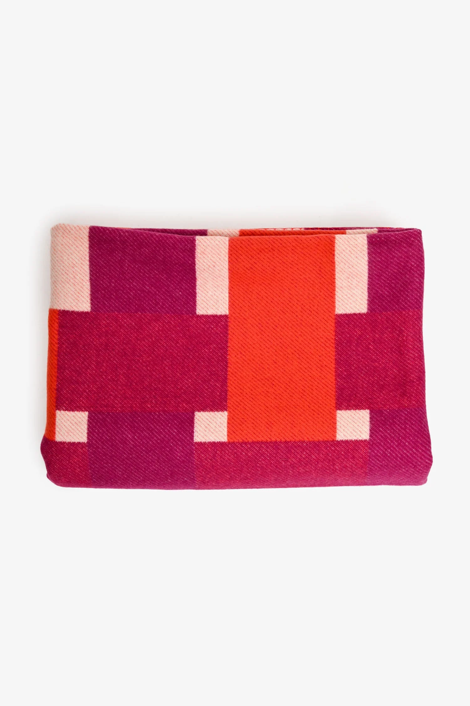 Hermès Orange/Purple Wool/Cashmere Colour Block Blanket - Image 4