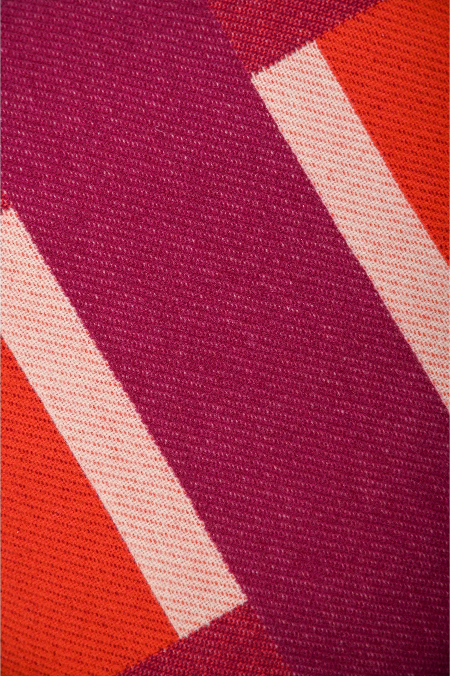 Hermès Orange/Purple Wool/Cashmere Colour Block Pillow 50cm - Image 5