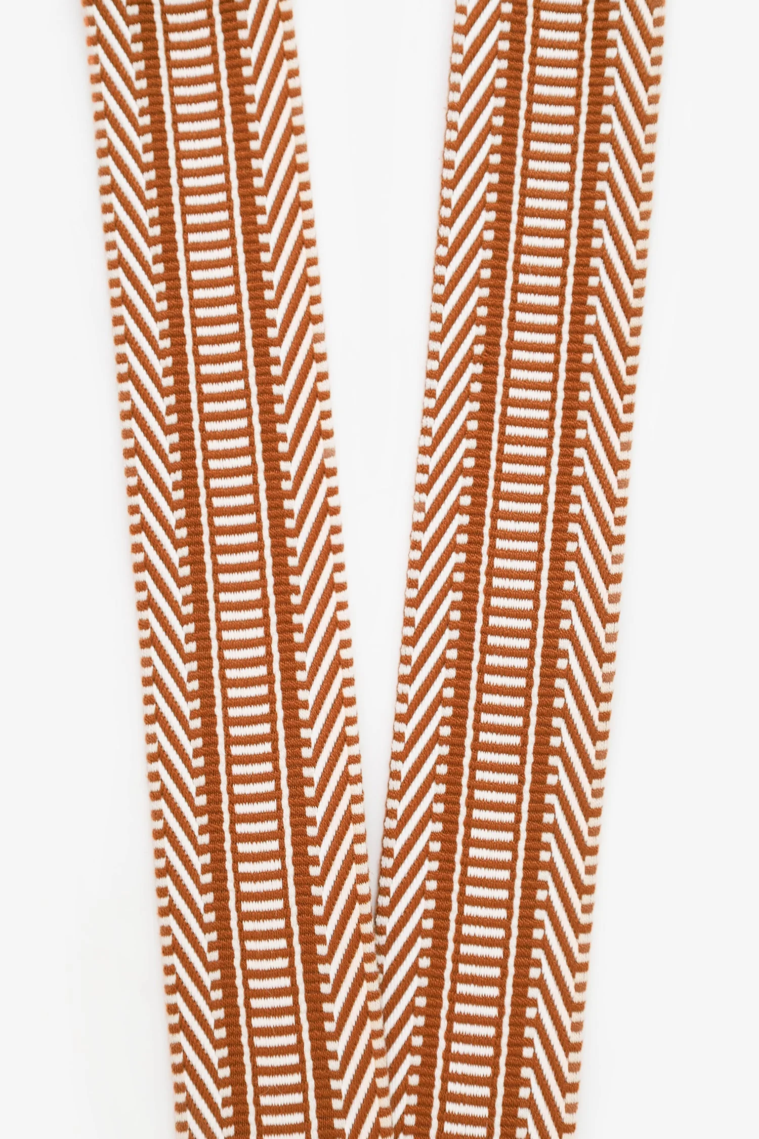 Hermès Orange/White 'Sangle Cavale' 50mm Bag Strap - Image 2
