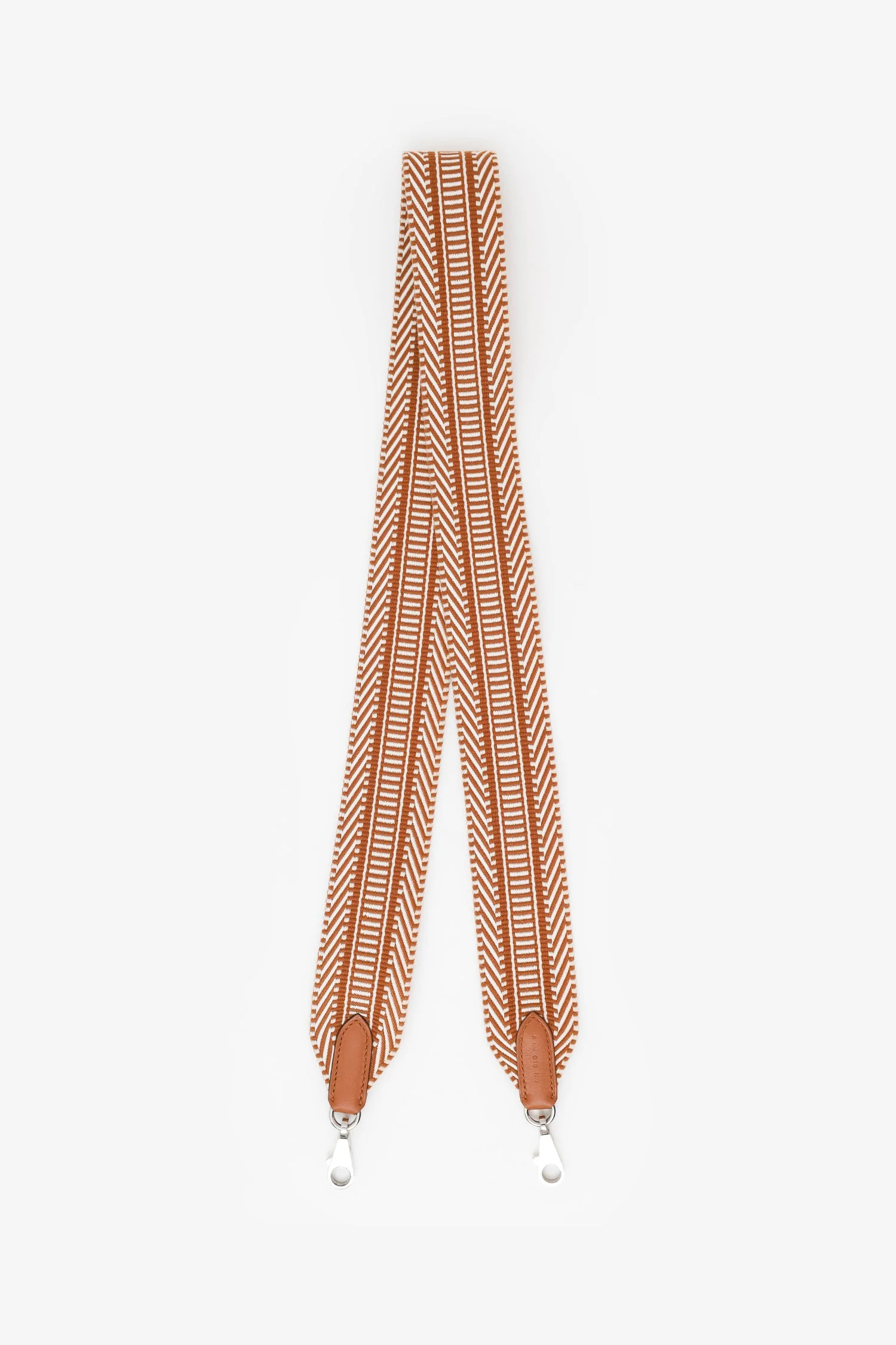 Hermès Orange/White 'Sangle Cavale' 50mm Bag Strap - Image 3