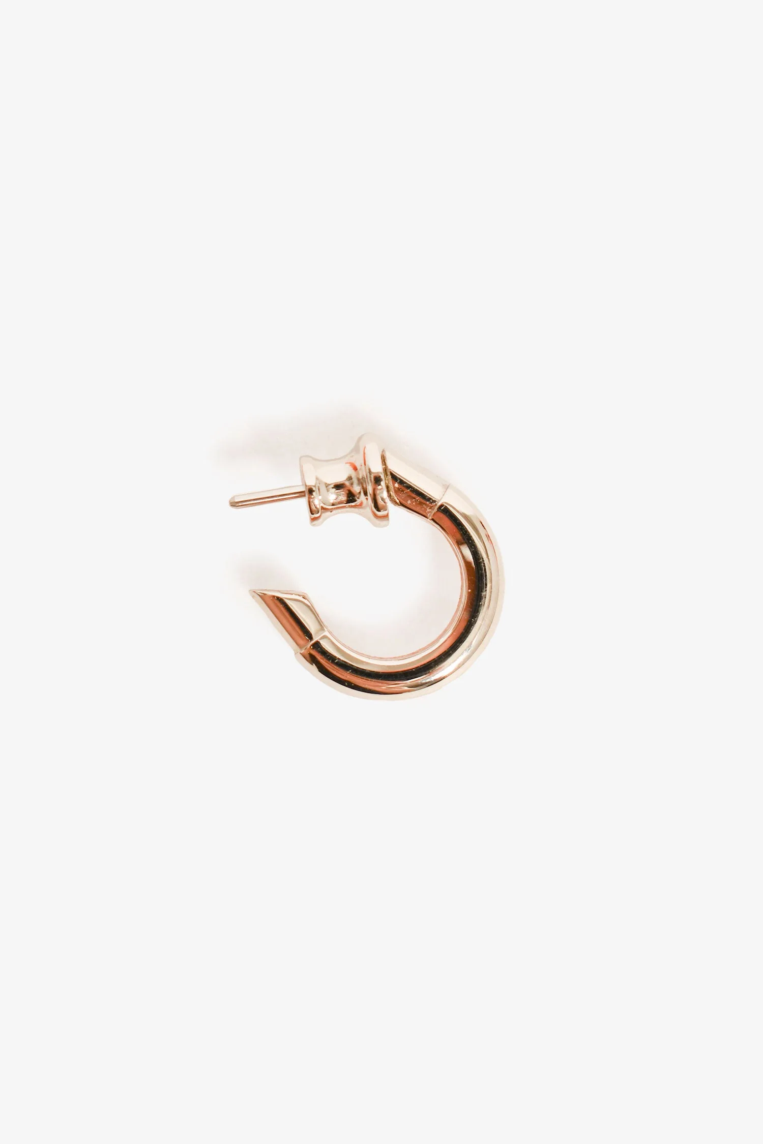 Hermès Palladium Plated Single 'Sabot' Mini Hoop Earring - Image 2
