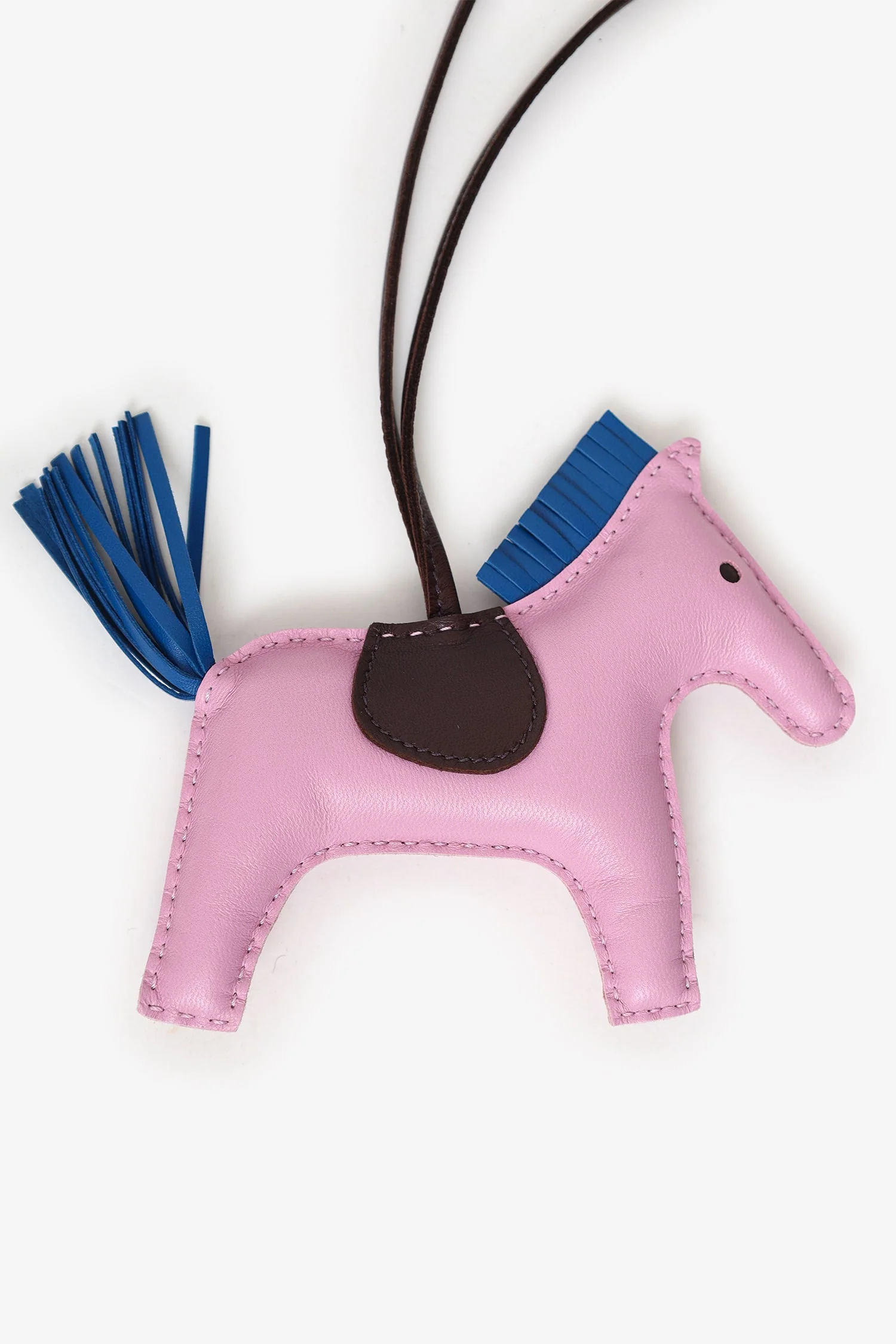 Hermés Pink/Blue Tricolour Milo Leather Rodeo GM Charm - Image 2