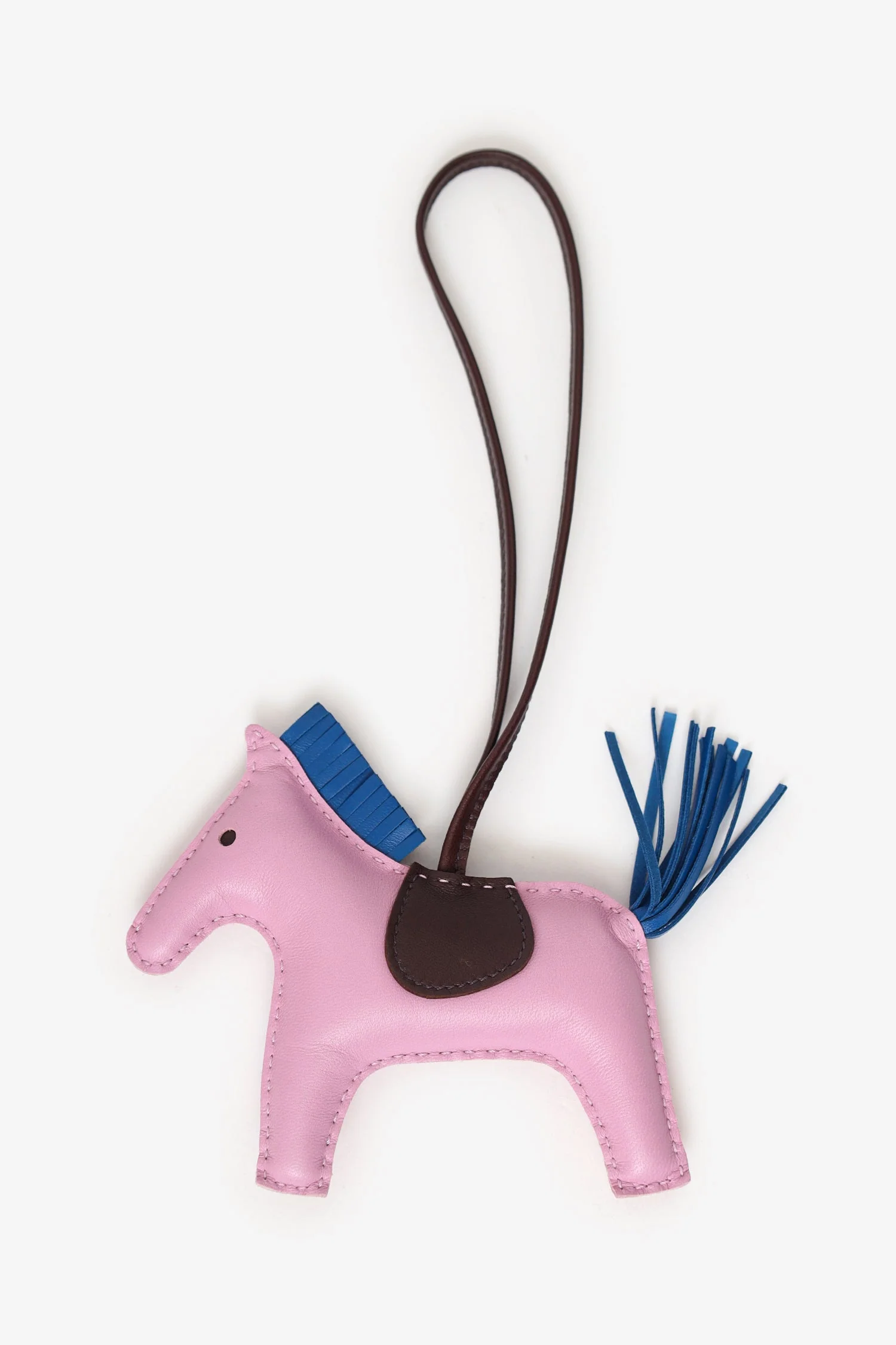 Hermés Pink/Blue Tricolour Milo Leather Rodeo GM Charm - Image 3