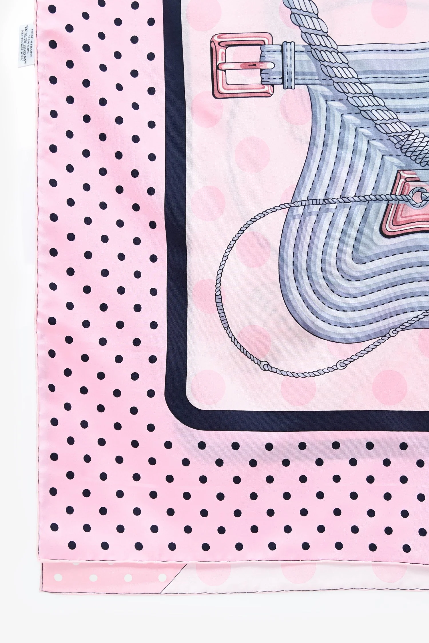 Hermès Pink/Light Blue Silk 'Clic Clac' Shawl 140 - Image 2