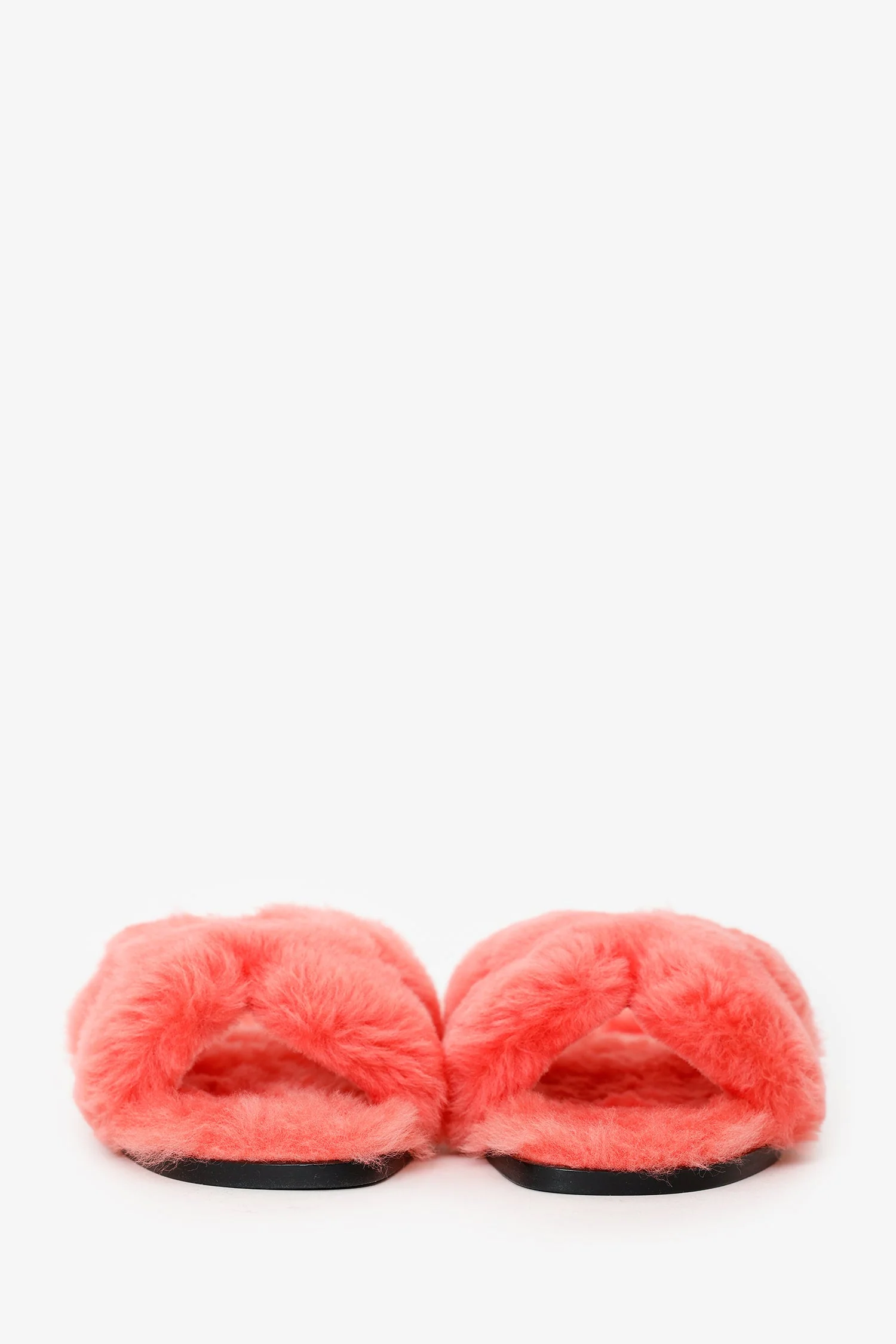 Hermès Pink Shearling 'Oran' Sandals Size 35 - Image 3
