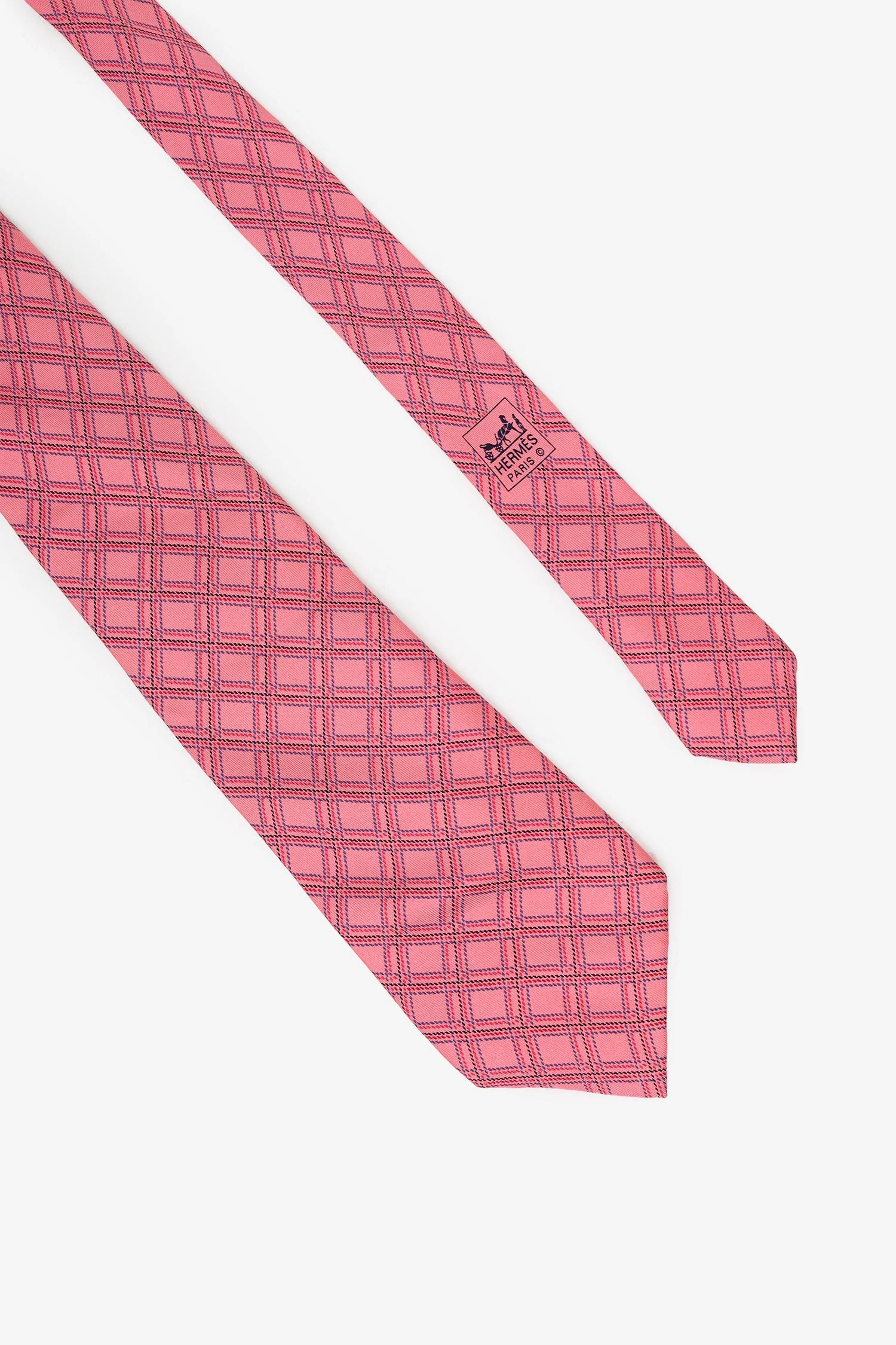 Hermès Pink Silk Patterned Tie - Image 2