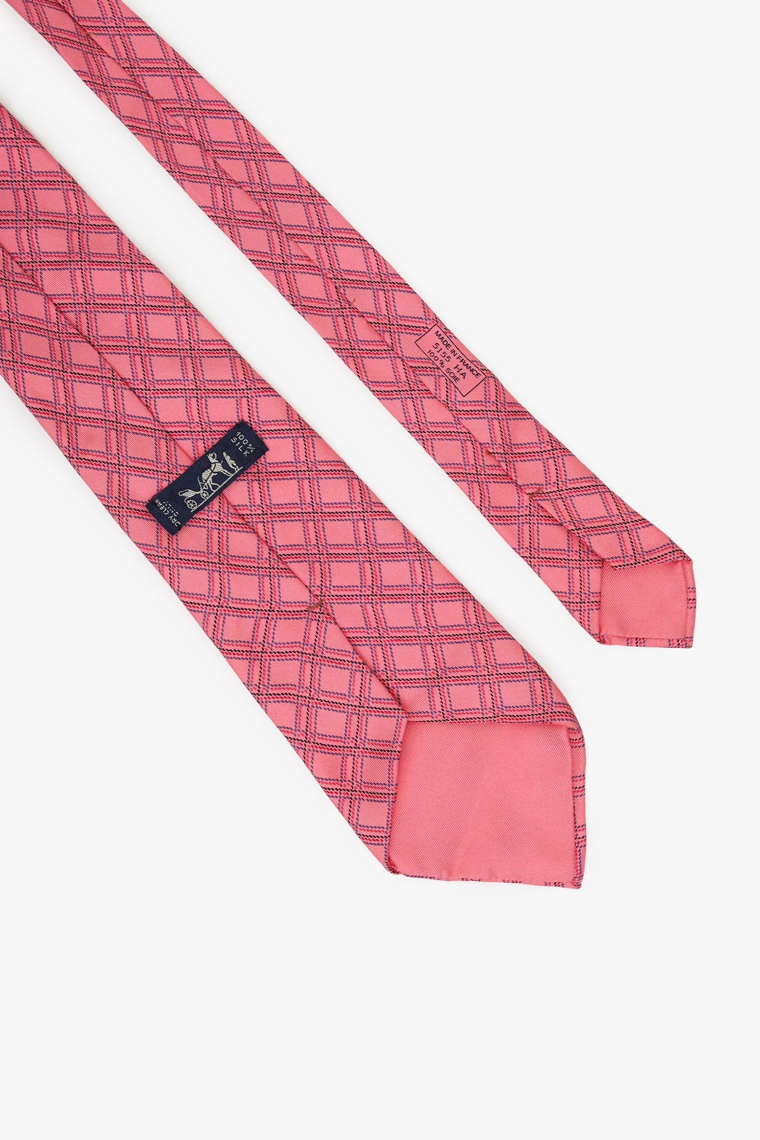 Hermès Pink Silk Patterned Tie - Image 3