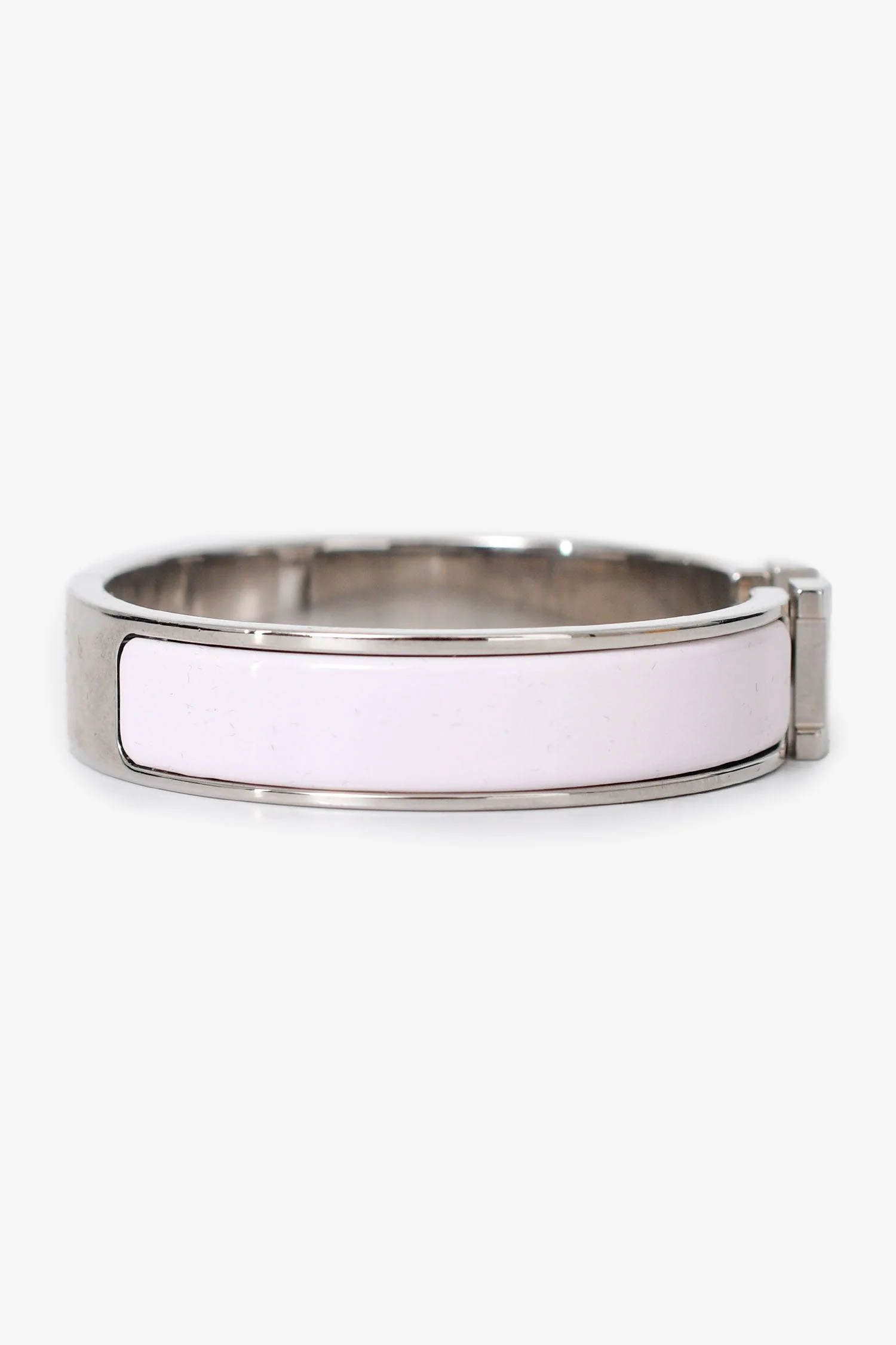 Hermès Pink Silver Tone/Silver Metal/Enamel Clic Clac H Bracelet - Image 2