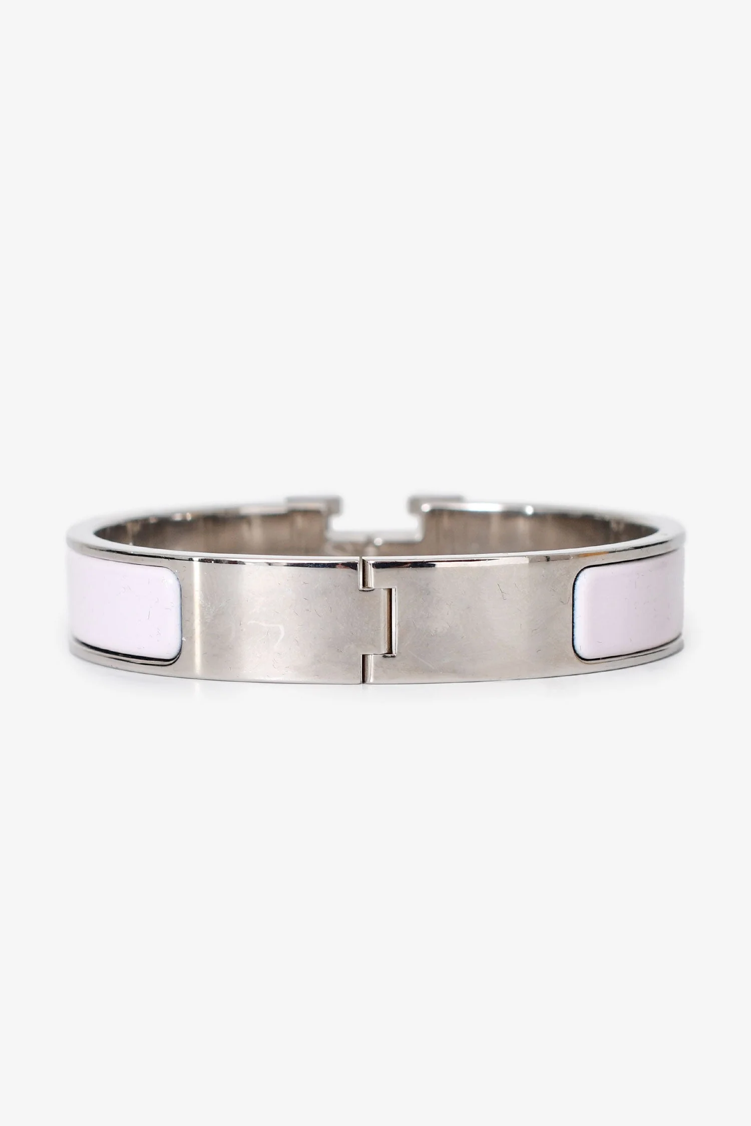 Hermès Pink Silver Tone/Silver Metal/Enamel Clic Clac H Bracelet - Image 3