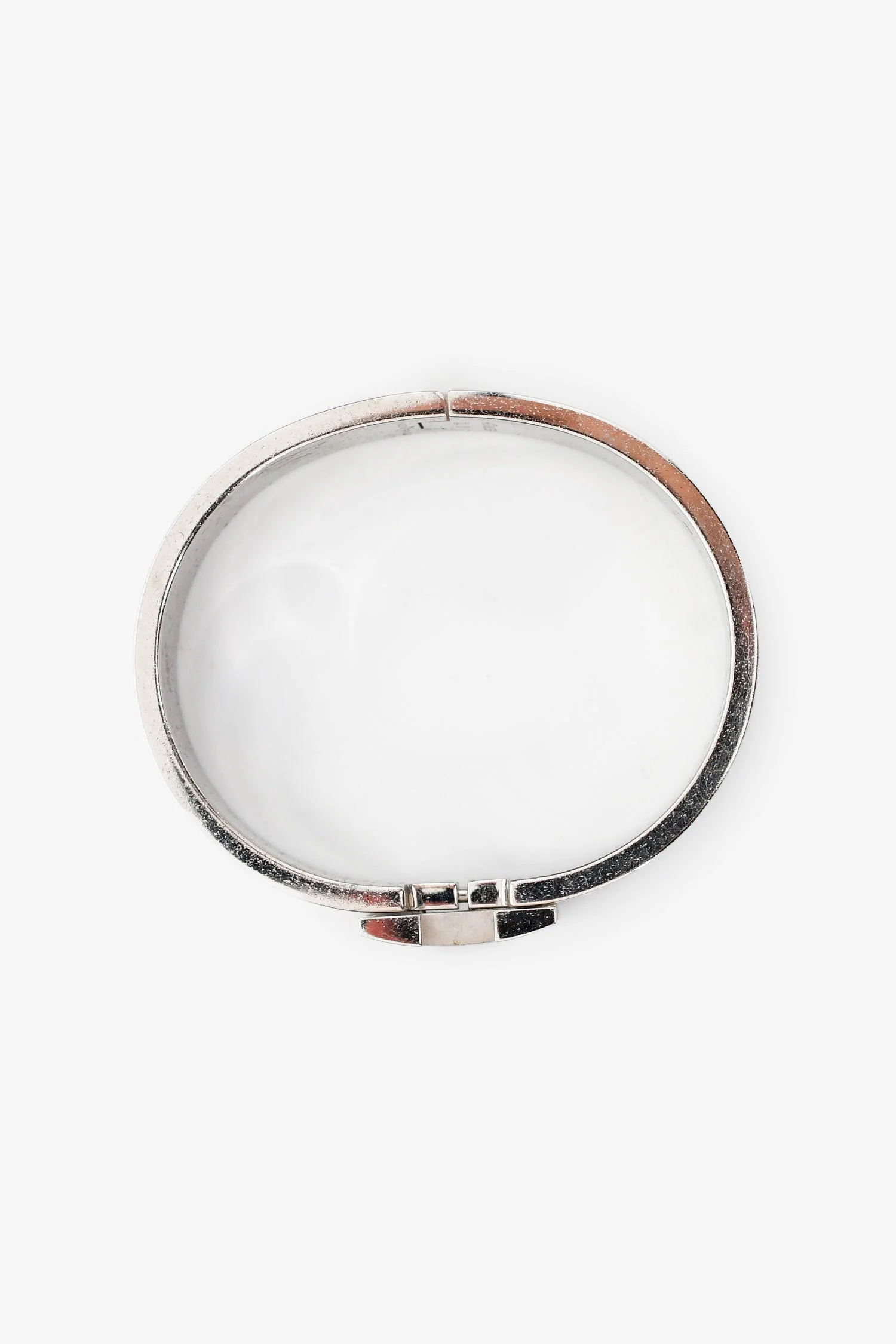 Hermès Pink Silver Tone/Silver Metal/Enamel Clic Clac H Bracelet - Image 5