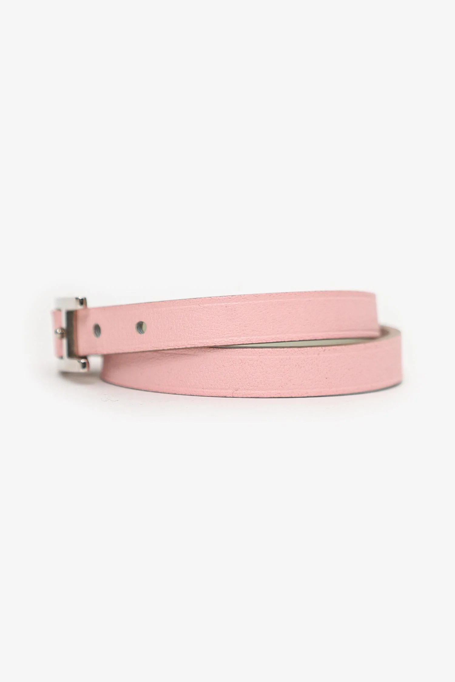 Hermès Pink Swift Leather Behapi Double Tour Bracelet - Image 2