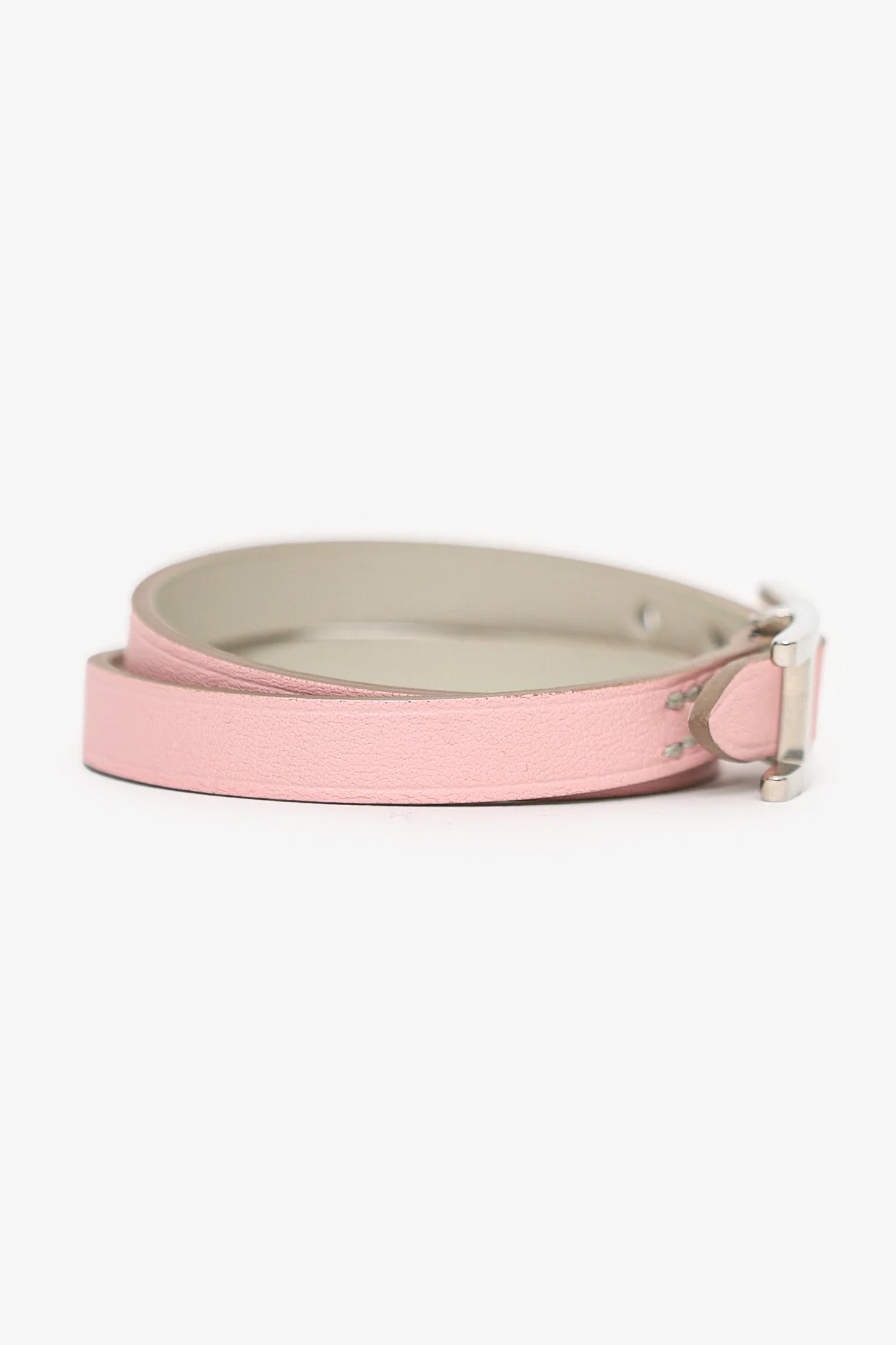 Hermès Pink Swift Leather Behapi Double Tour Bracelet - Image 4