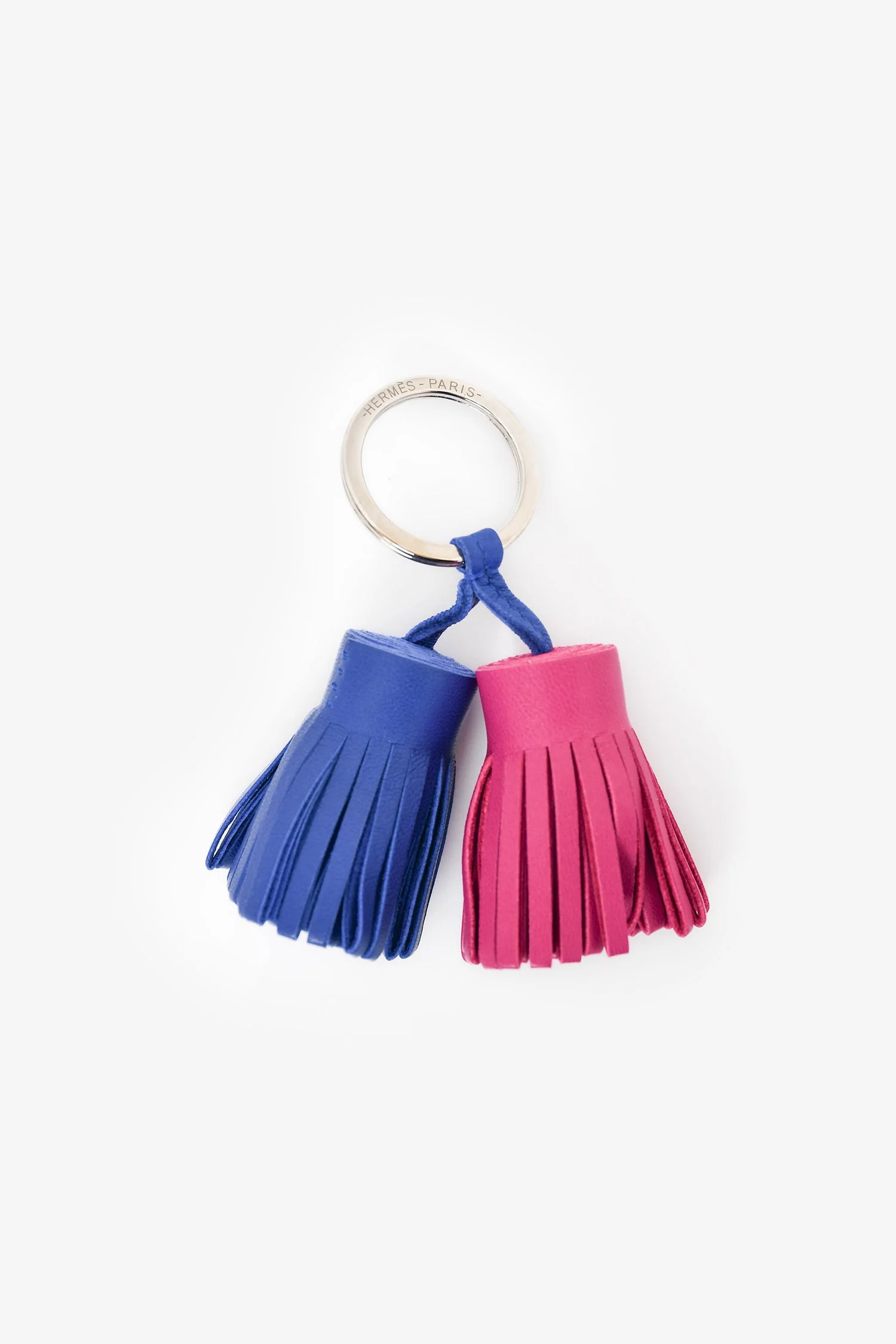 Hermès Purple/Blue Leather 'Carmen Uno-Dos' Key Ring - Image 2