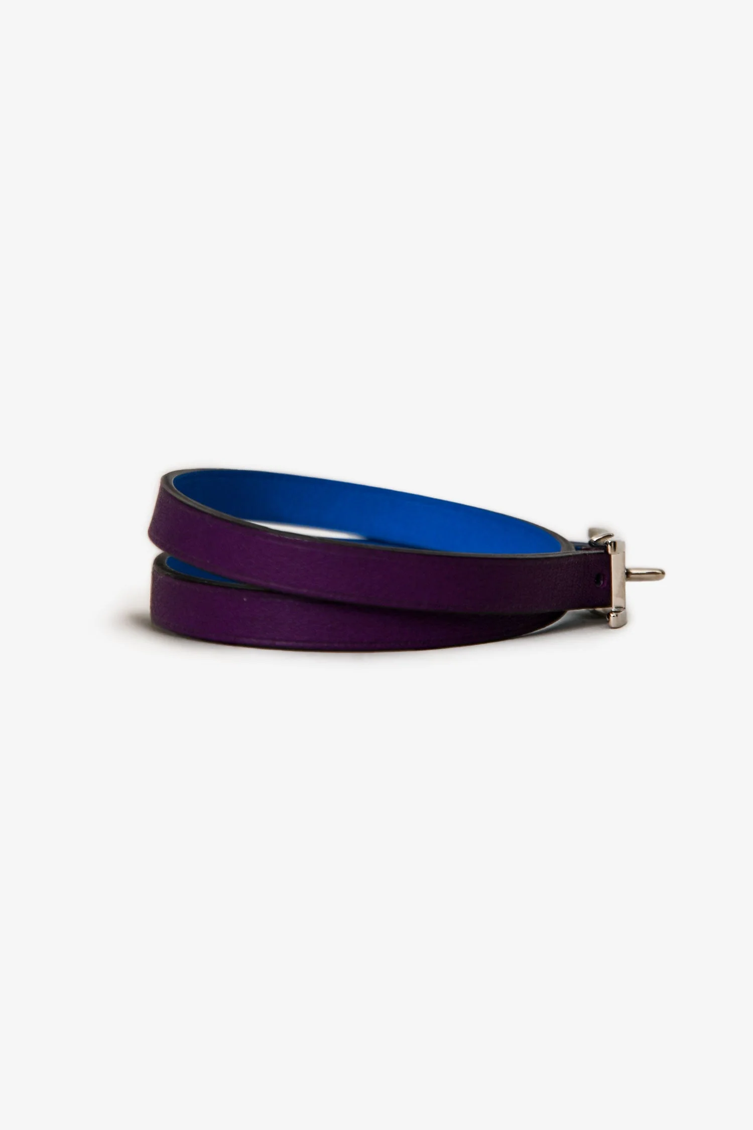 Hermès Purple Leather Double Tour Behapi Bracelet - Image 2
