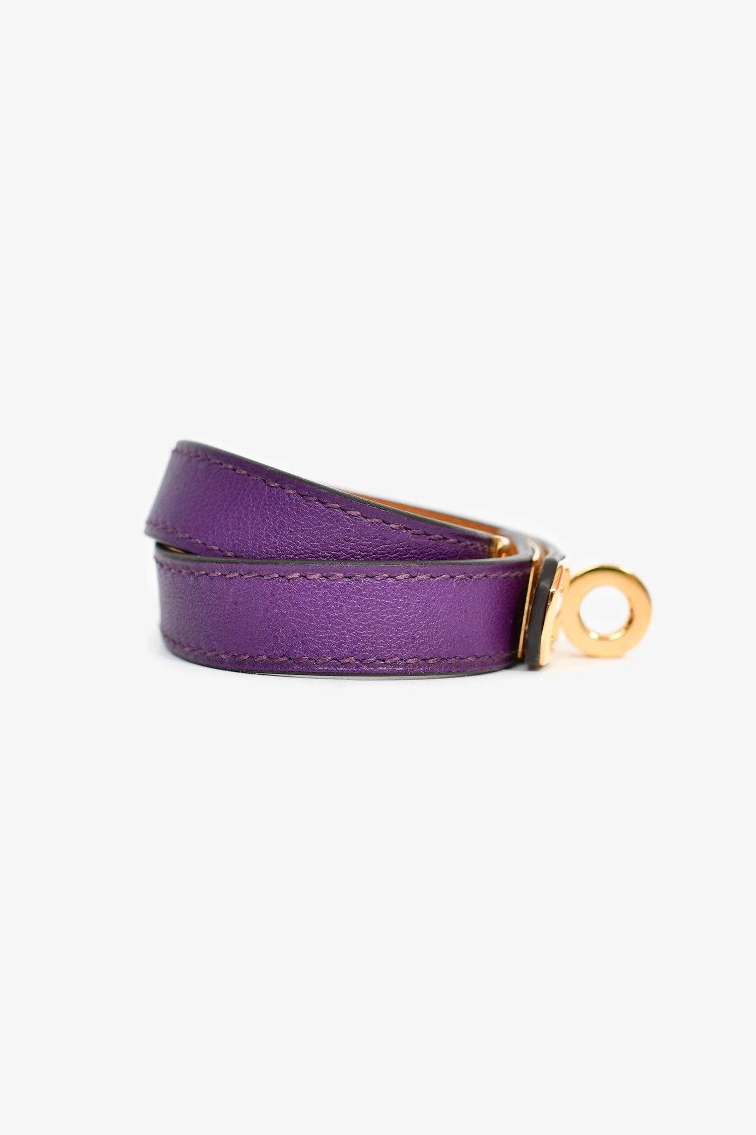 Hermes Purple Leather Double Tour Bracelet - Image 4
