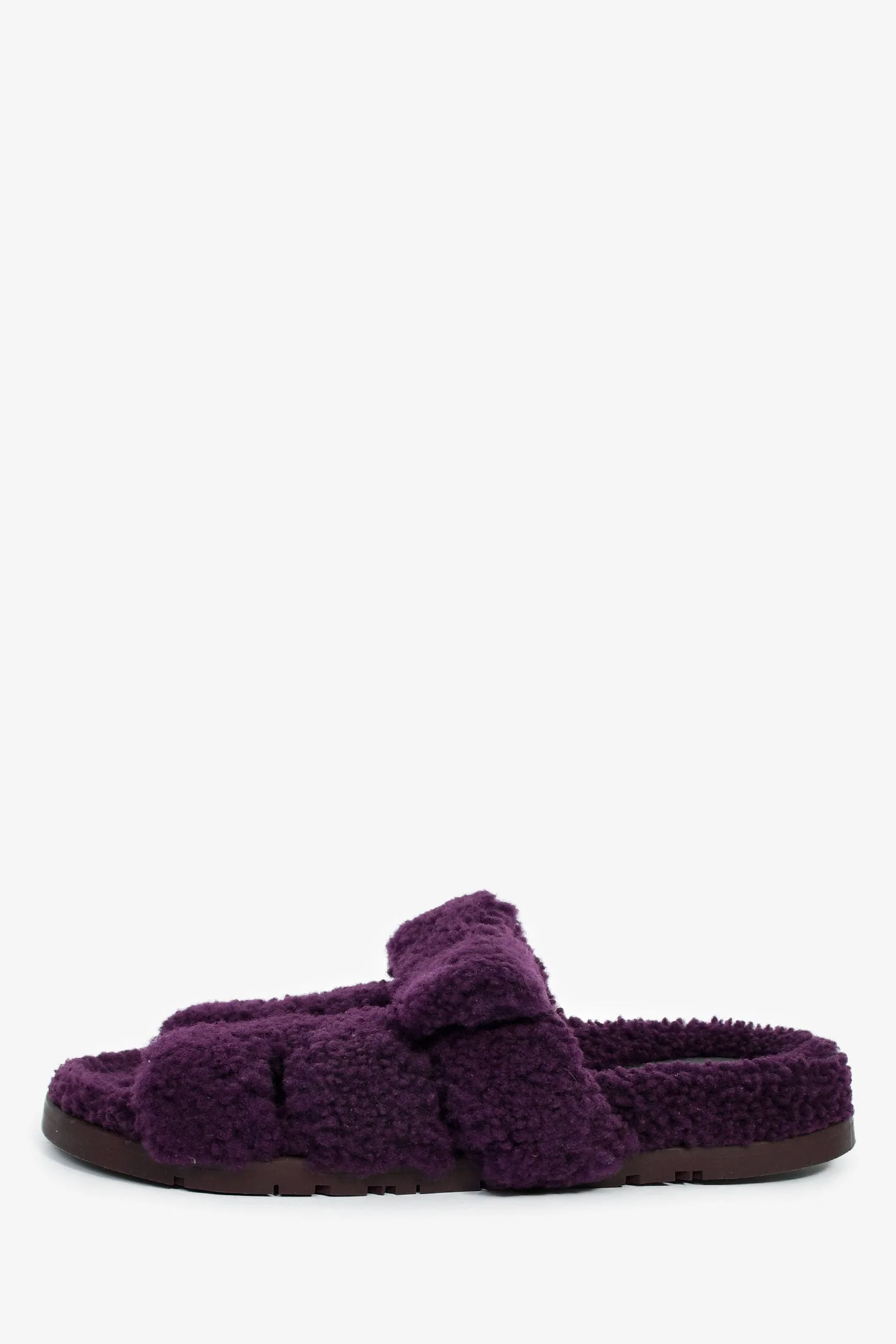 Hermès Purple Shearling 'Chypre' Sandals Size 38 - Image 5