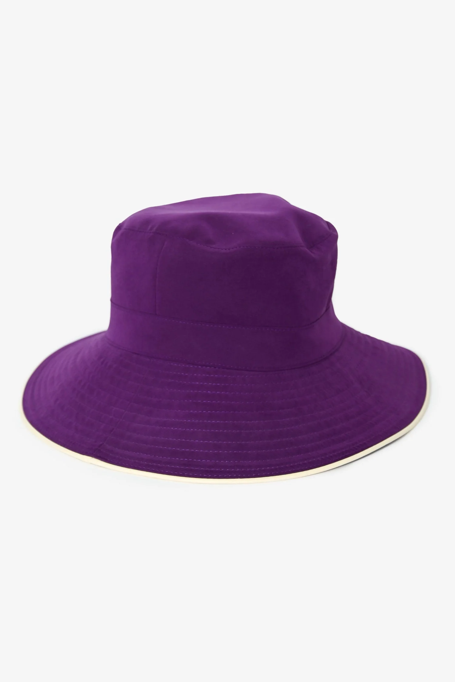 Hermès Purple Suede Leather Brim Hat Size 57 - Image 2