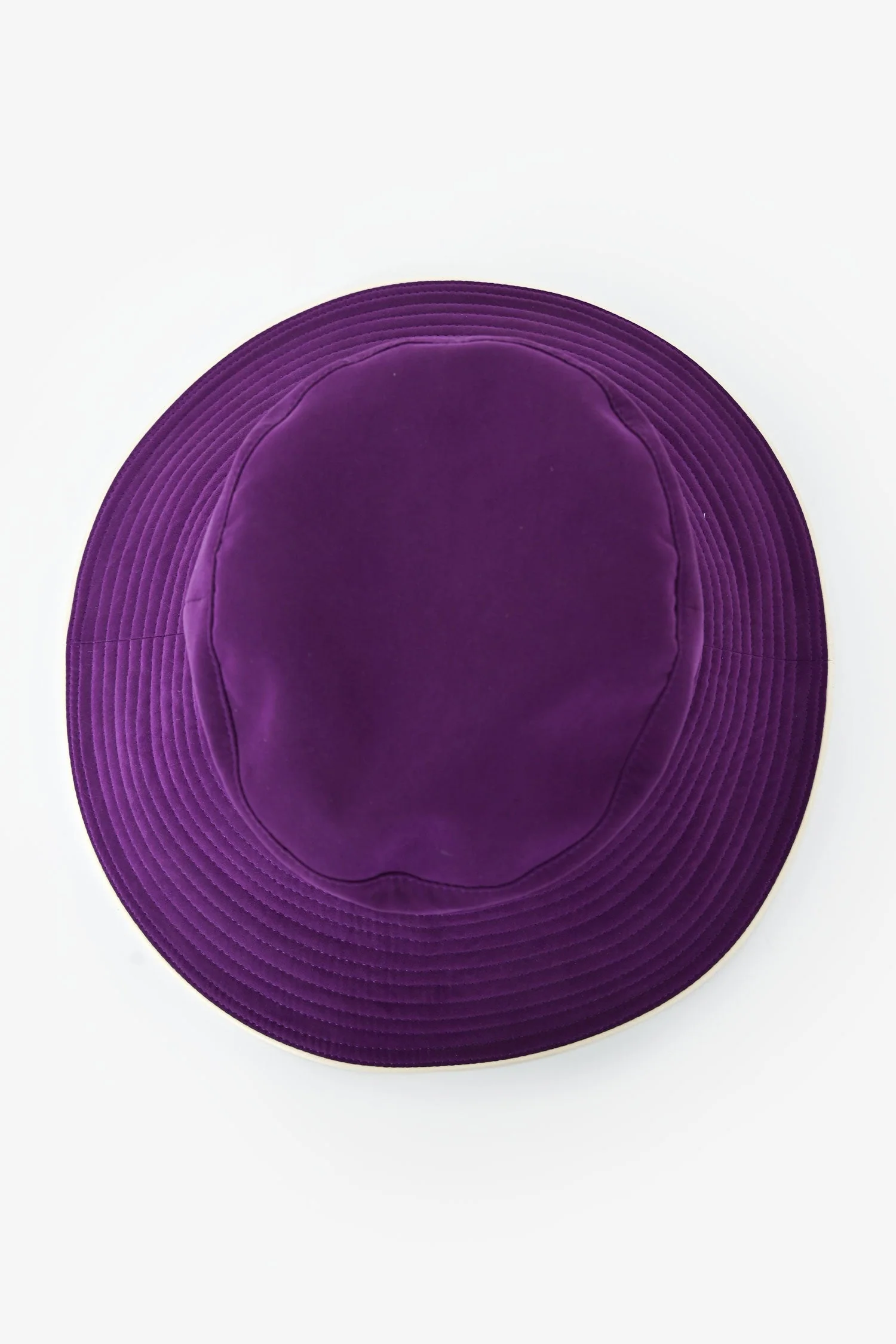 Hermès Purple Suede Leather Brim Hat Size 57 - Image 3