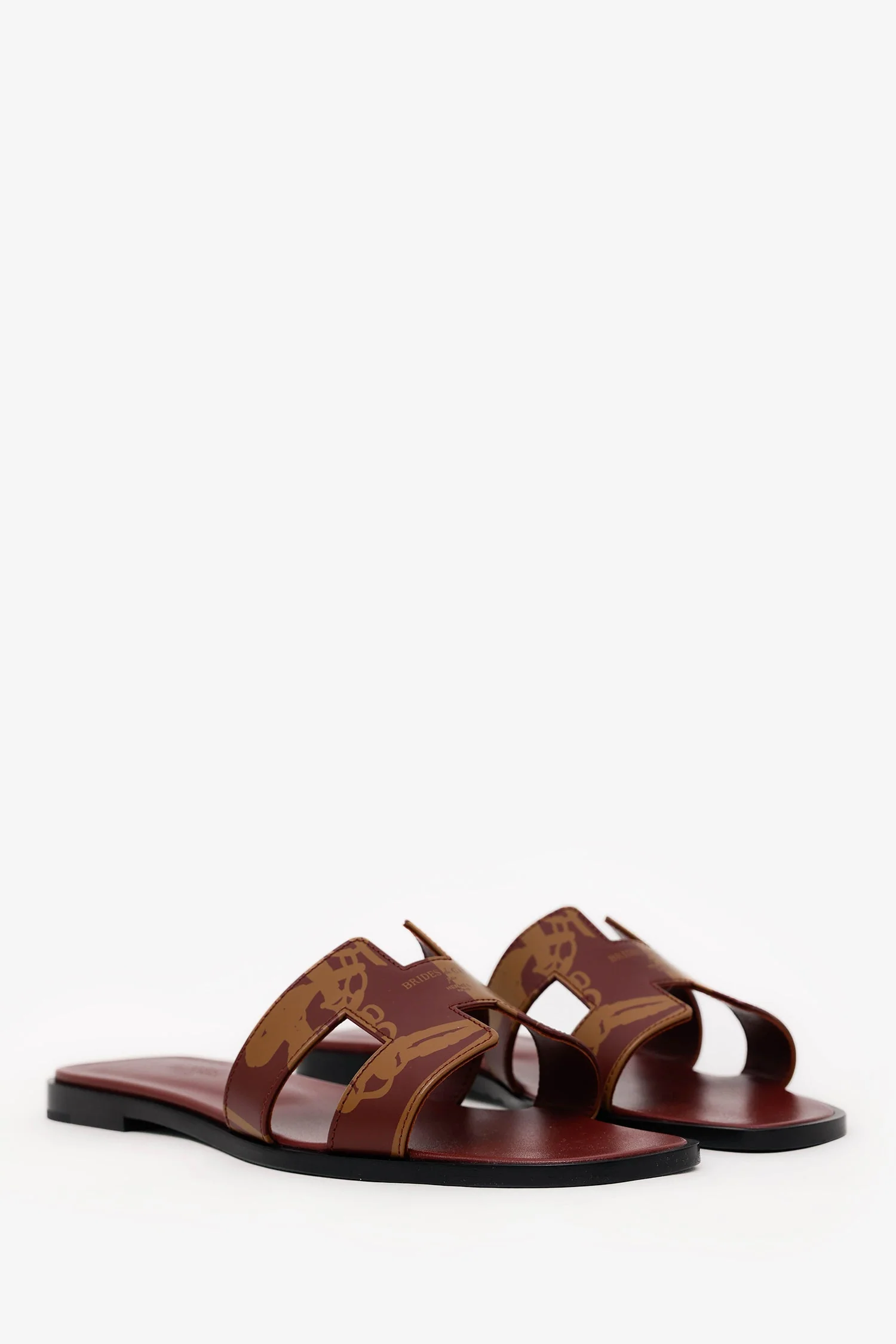 Hermès Red Leather Brides de Gala Quadri Tattoo Oran Sandals Size 39 - Image 2