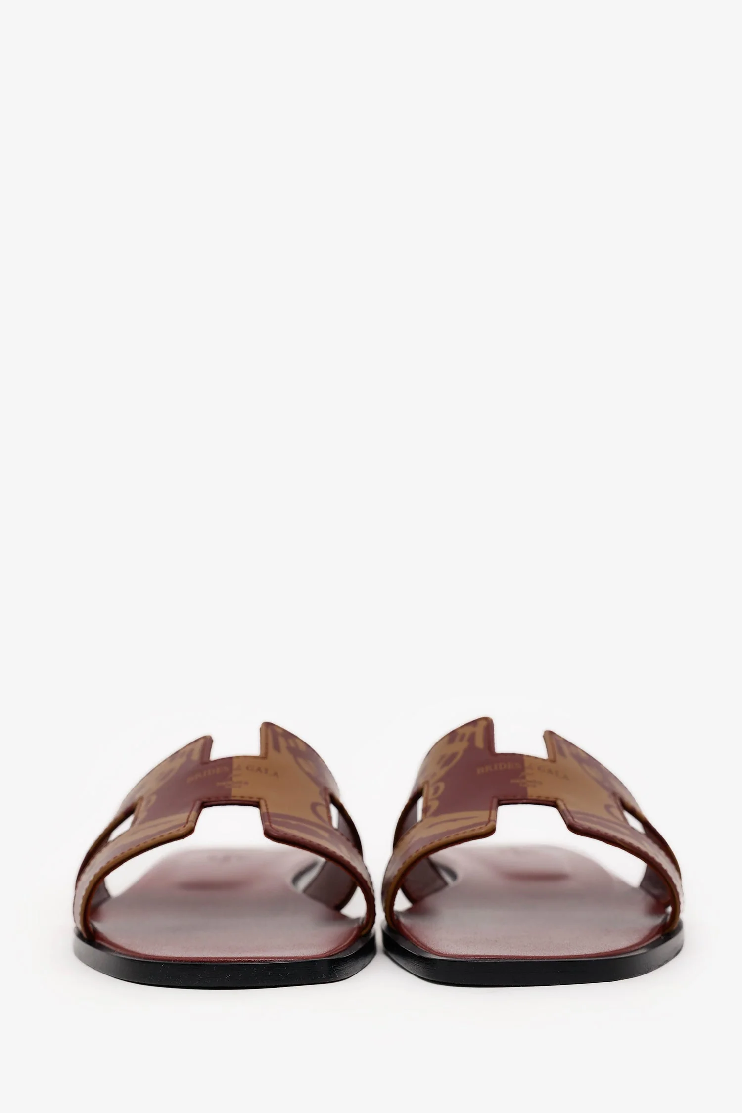 Hermès Red Leather Brides de Gala Quadri Tattoo Oran Sandals Size 39 - Image 3