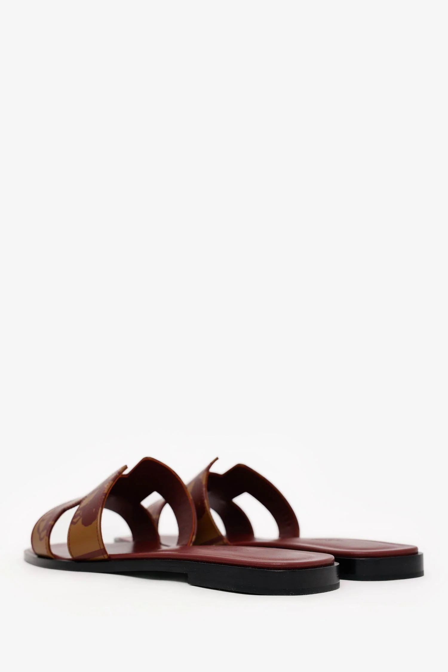 Hermès Red Leather Brides de Gala Quadri Tattoo Oran Sandals Size 39 - Image 4