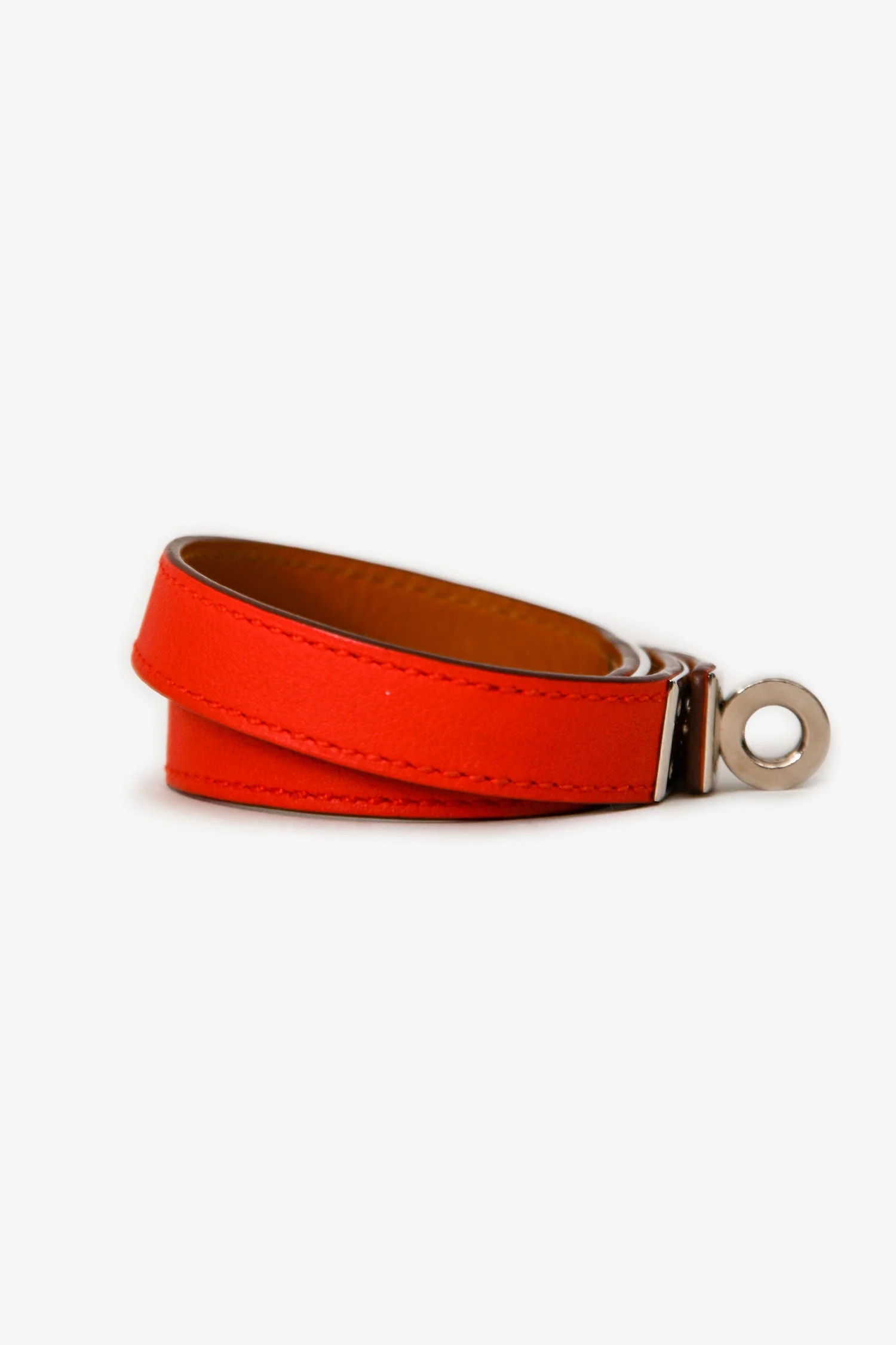 Hermès Red Leather Double Tour Bracelet - Image 2