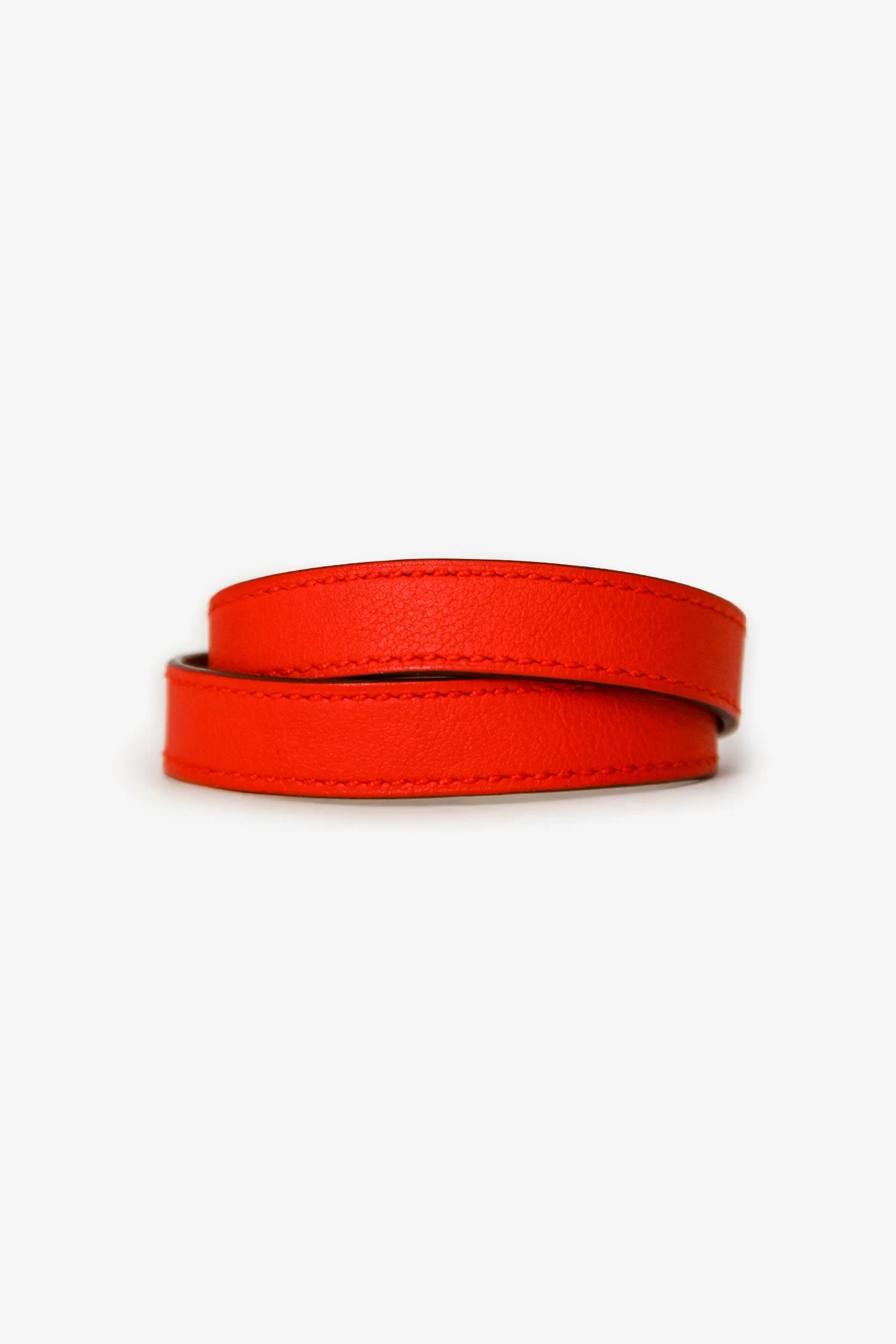 Hermès Red Leather Double Tour Bracelet - Image 3