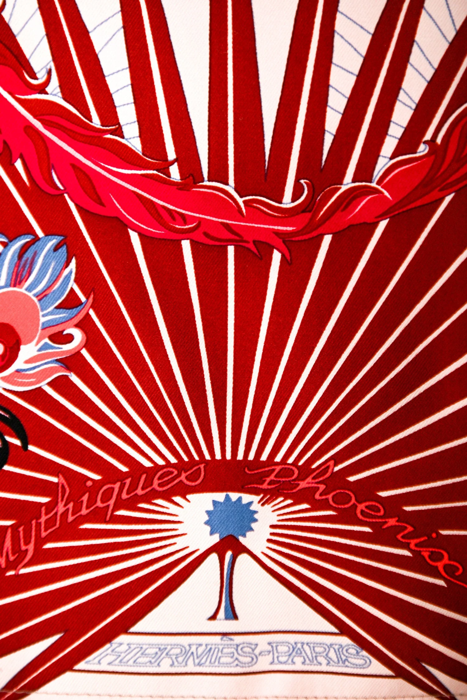 Hermès Red/Multicolour Silk Petit H Shopping Tote Bag - Image 3