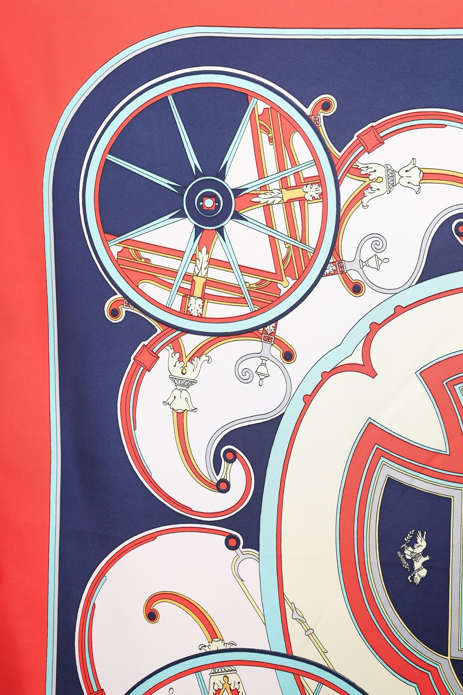 Hermès Red Silk 'Washington's Carriage' Scarf 140cm - Image 4