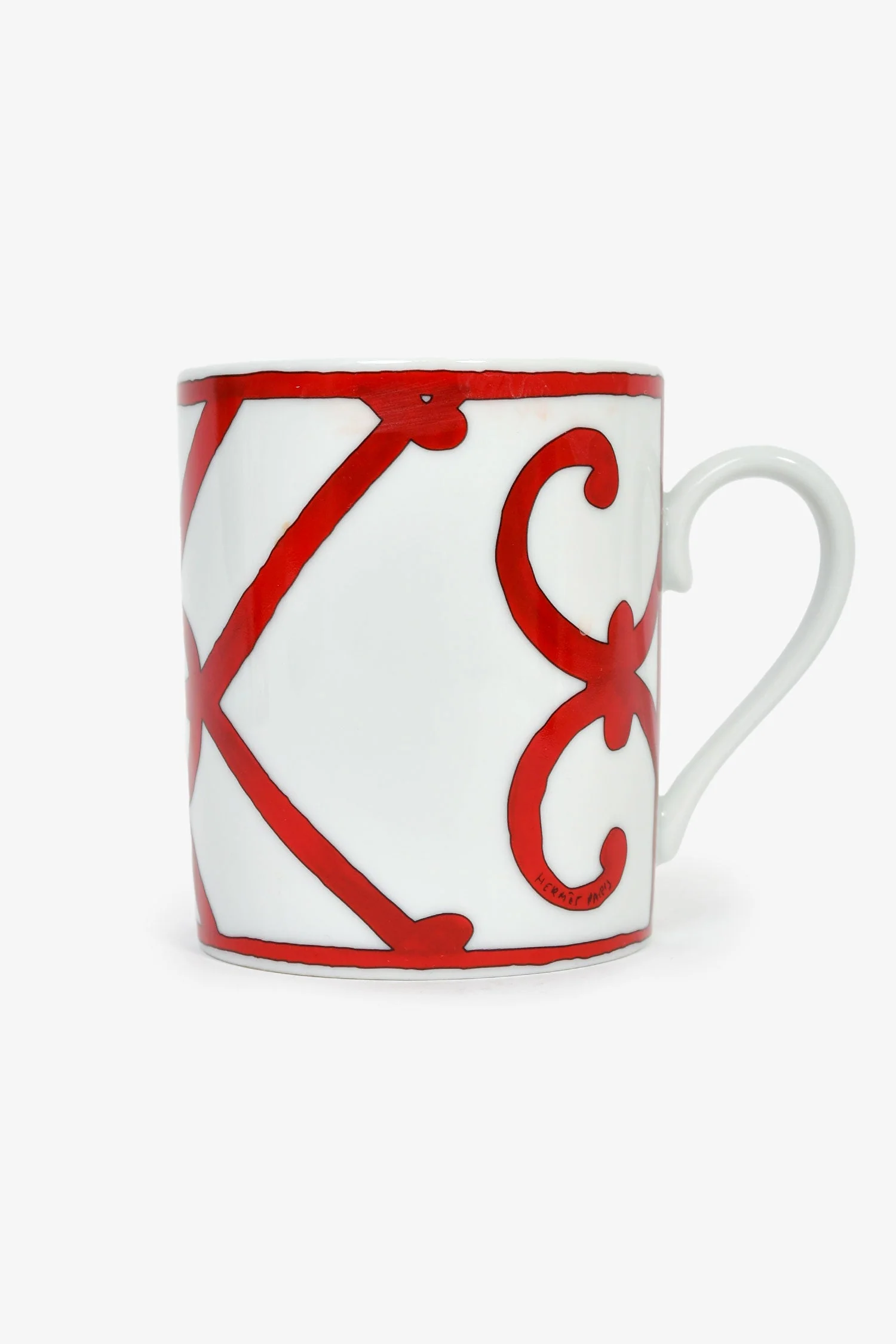 Hermes Red/White 'Balcon du Guadalquivir' Set Of 2 Mugs - Image 4