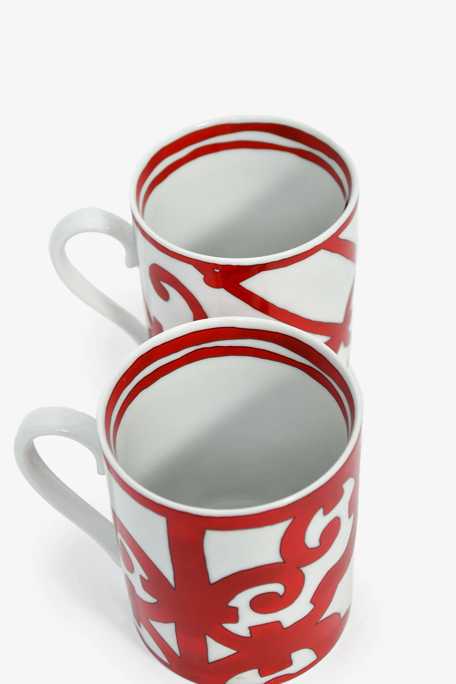 Hermes Red/White 'Balcon du Guadalquivir' Set Of 2 Mugs - Image 5