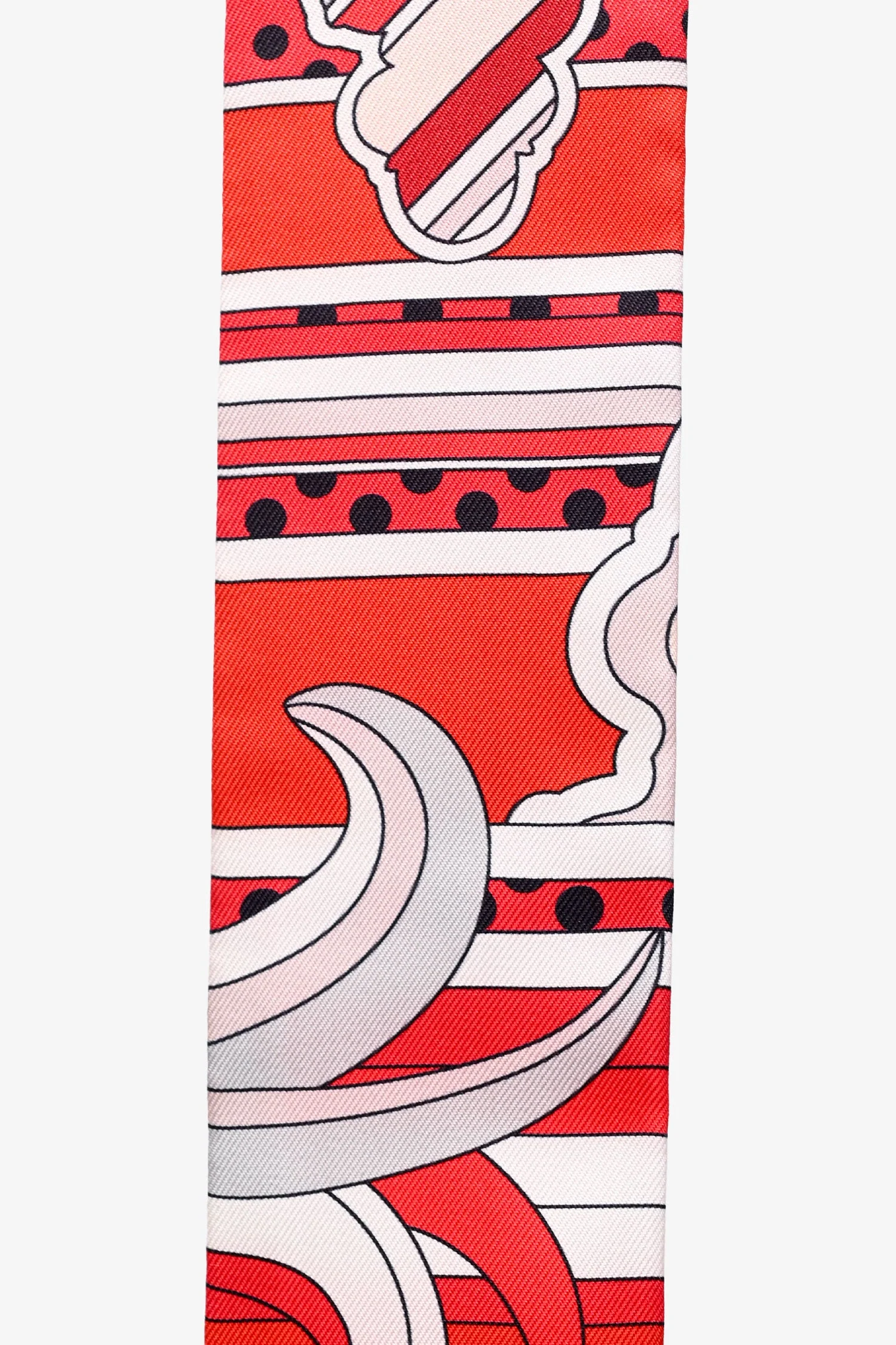 Hermès Red/White "Fauboug Rainbow" Twilly - Image 3